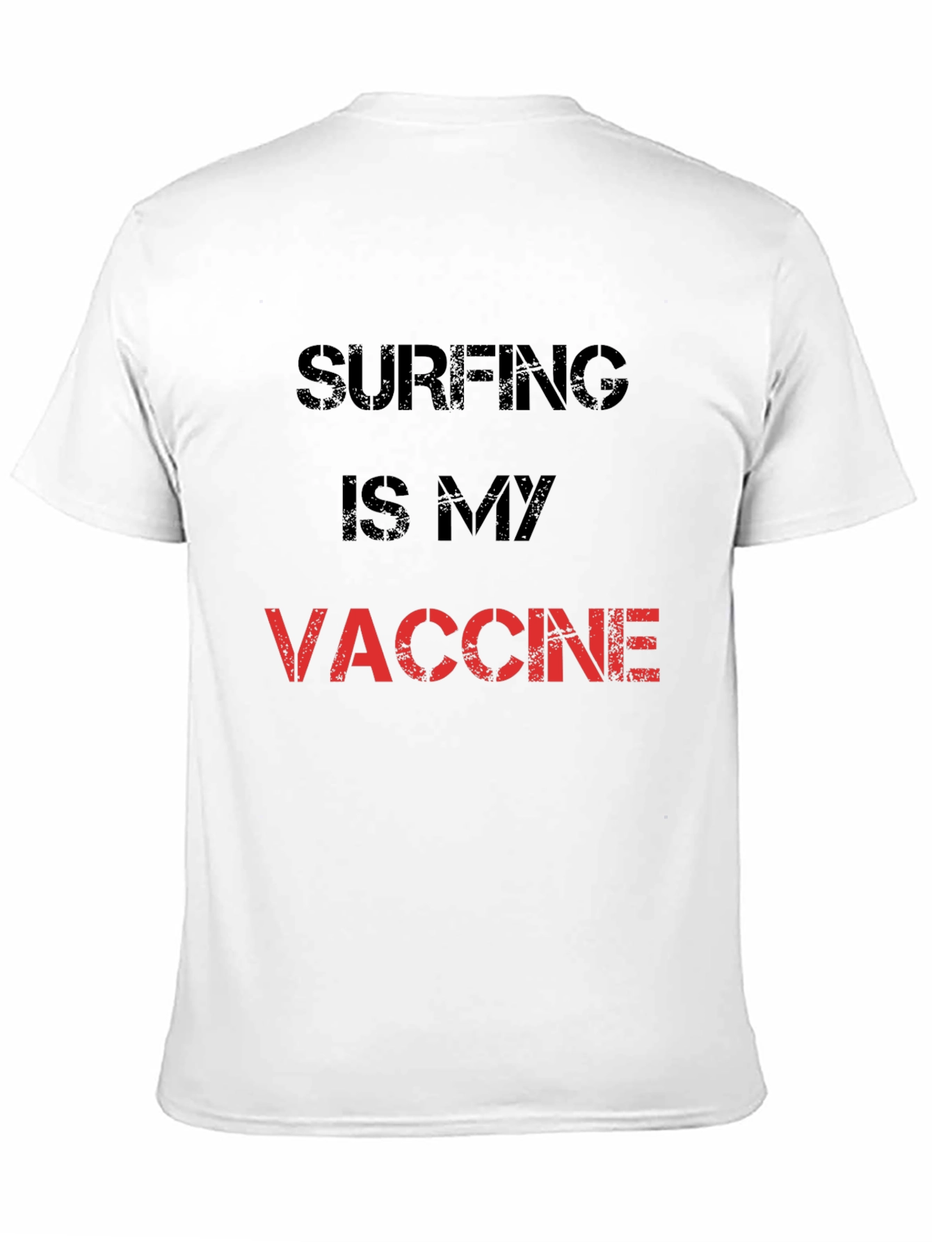 Black Surfing is My Vaccine T-Shirt - Black Cotton Tee view 11