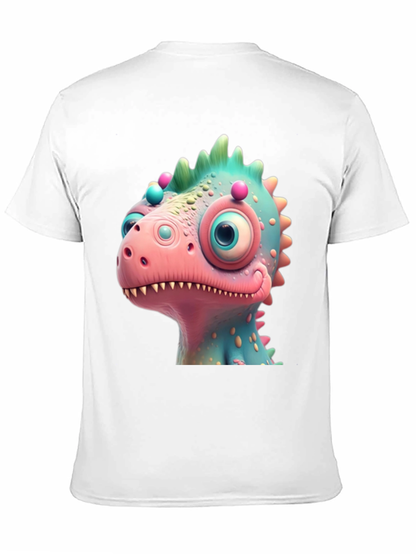 Black Cartoon Dinosaur Graphic Tee - Fun Black T-Shirt view 11