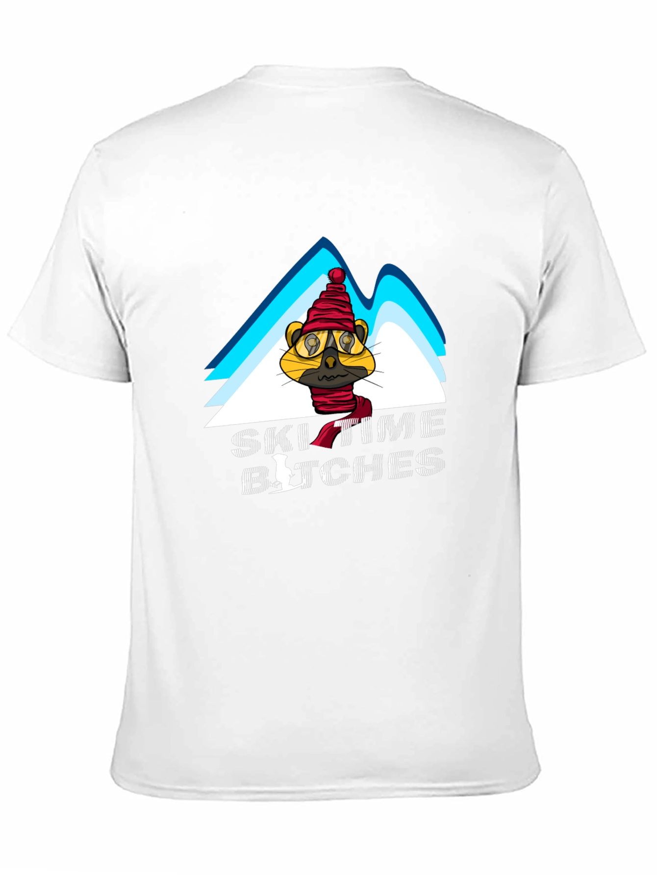 Black Ski Time Tee - Cartoon Animal Design view 11