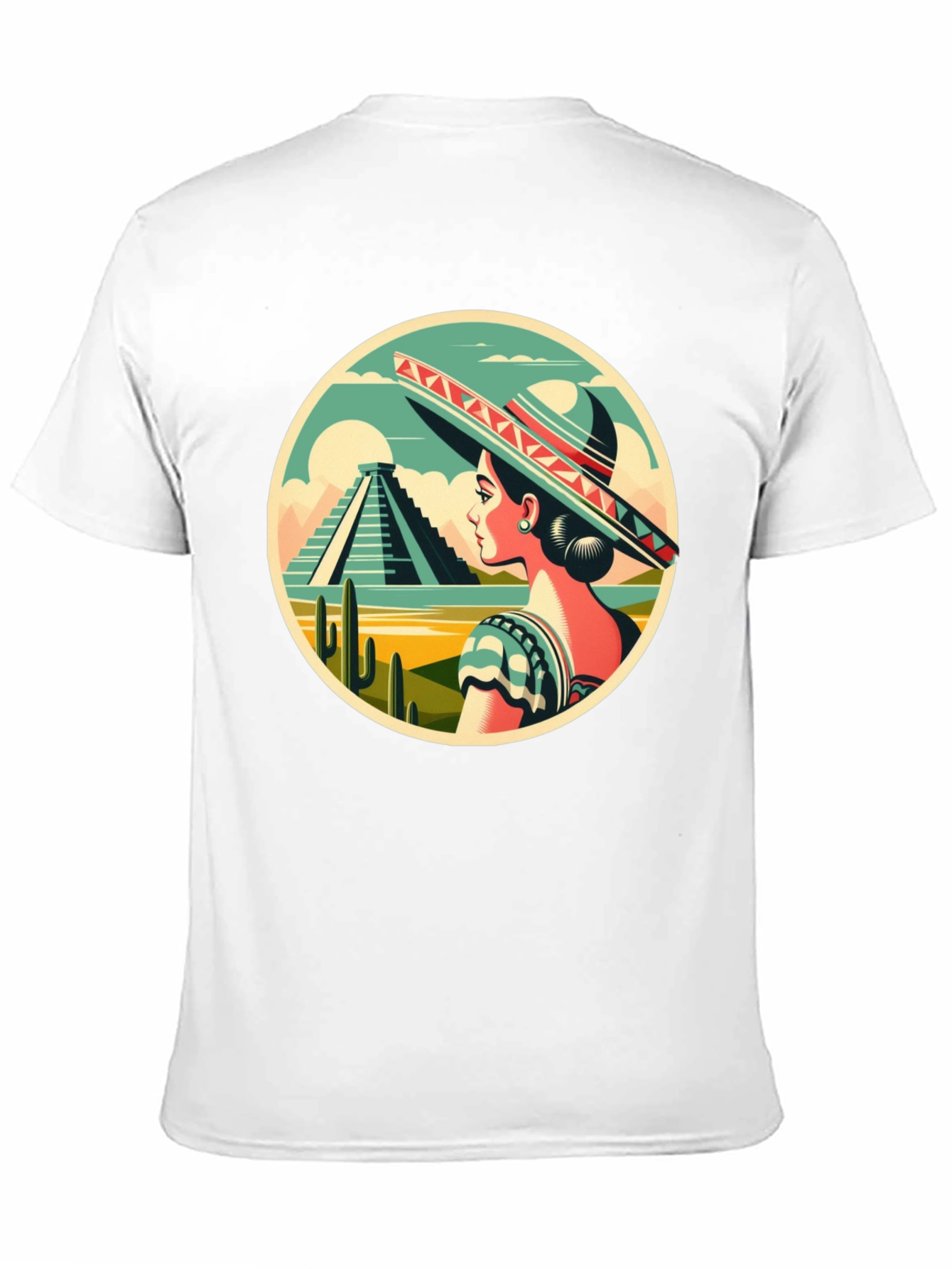 Black Mexican Culture T-Shirt - Sombrero Lady view 11