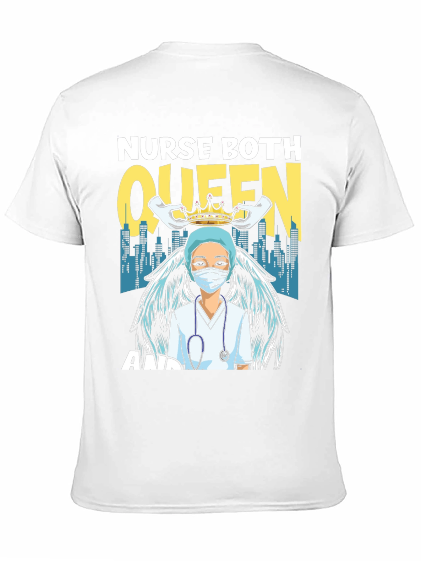 Black Nurse Queen T-Shirt - Essential Worker Apparel view 11