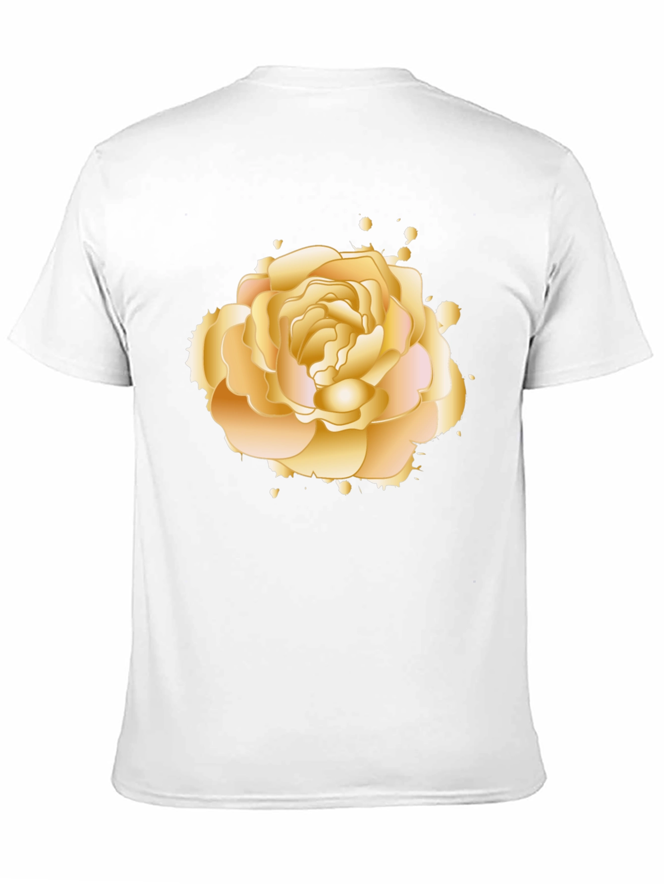 Black Golden Rose Graphic Tee - Elegant Floral Design view 11
