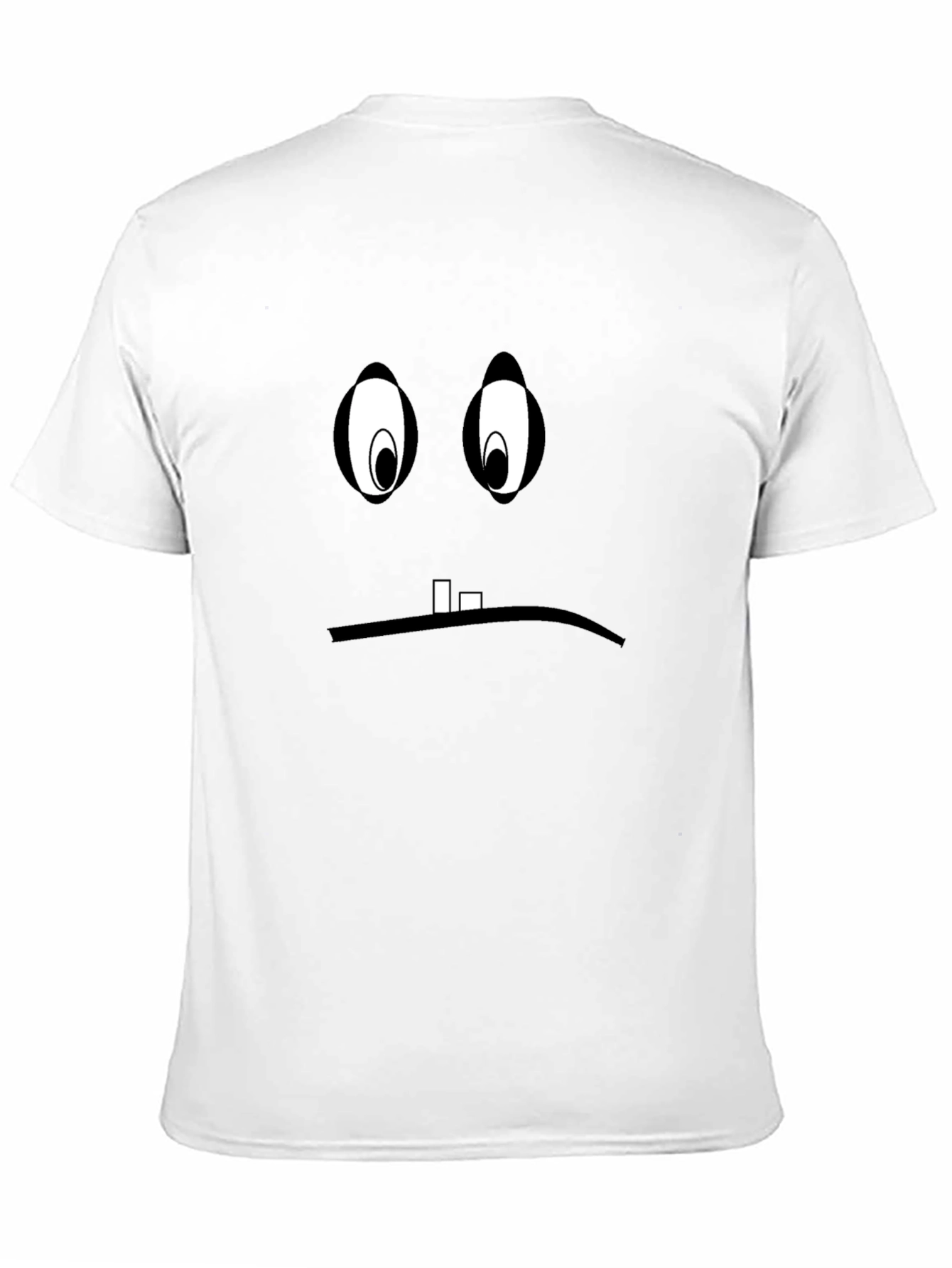 Black Sad Cartoon Face Graphic Black T-Shirt view 11