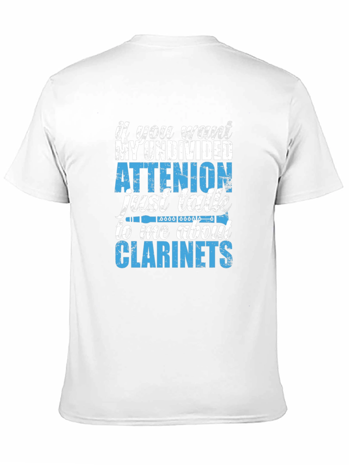 Black Clarinet Lover T-Shirt - Undivided Attention view 11
