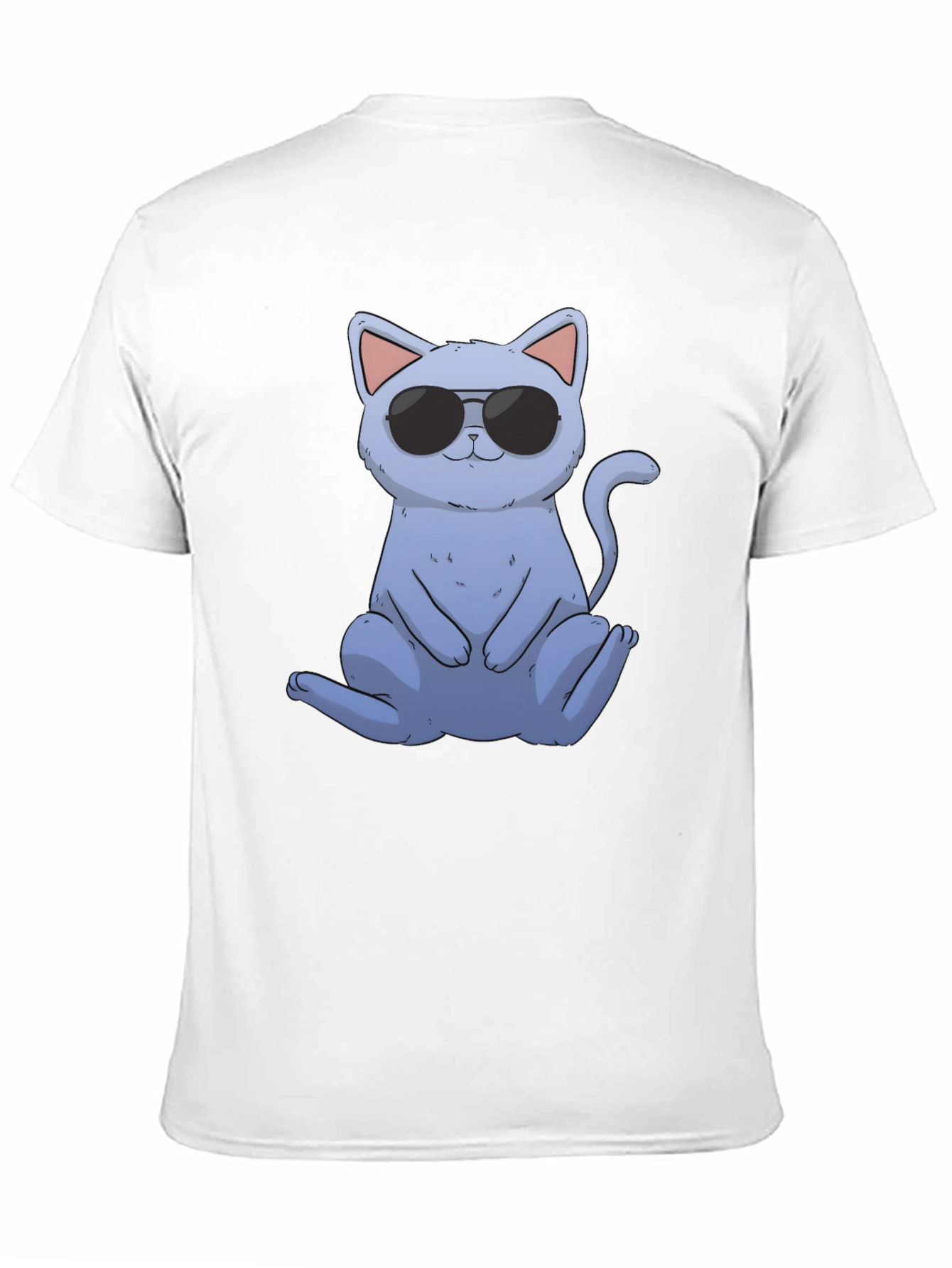 Black Cool Cat Graphic Tee - Black Casual T-Shirt view 11