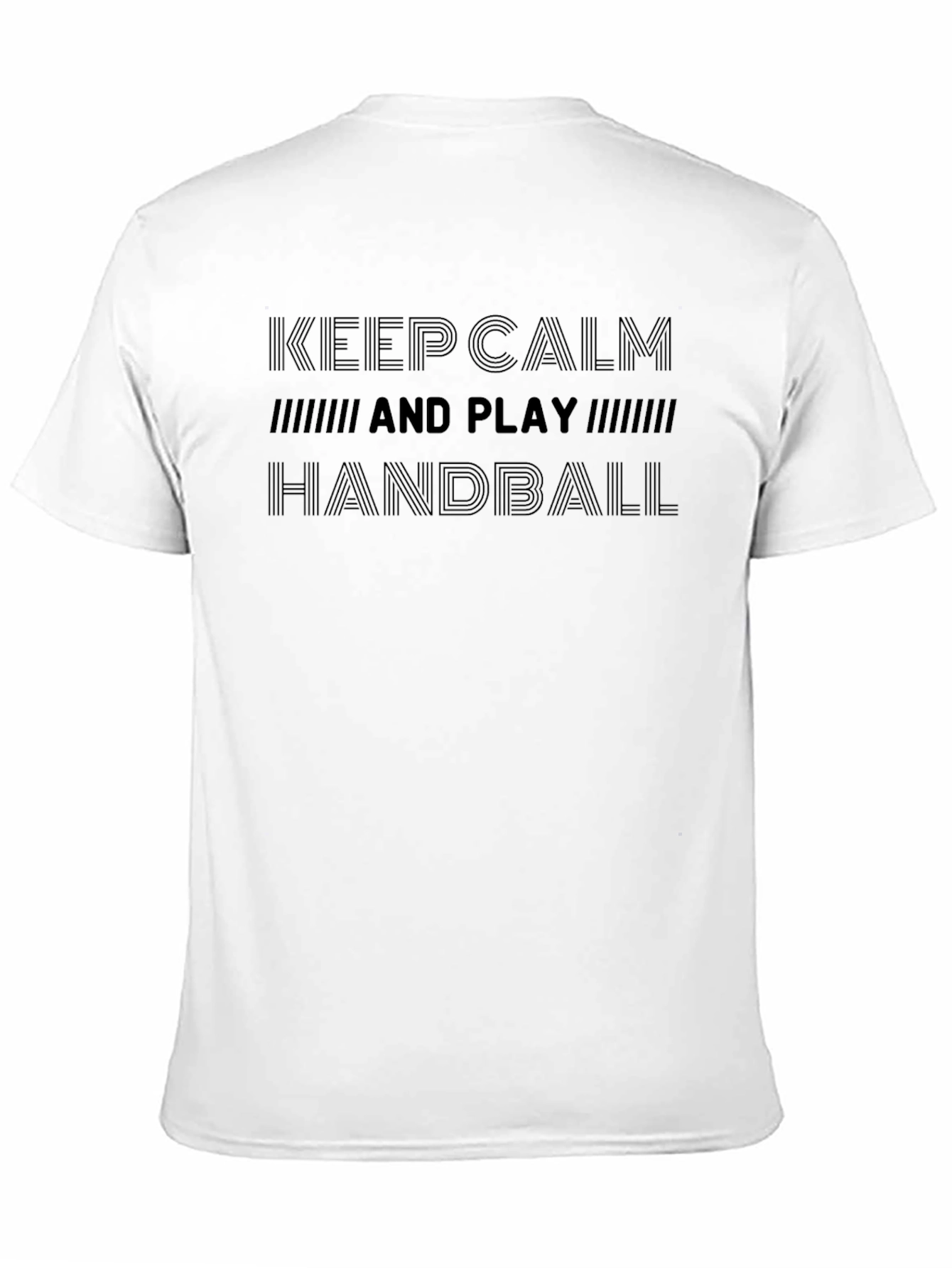 Black Keep Calm and Play Handball Black Graphic Tee view 11
