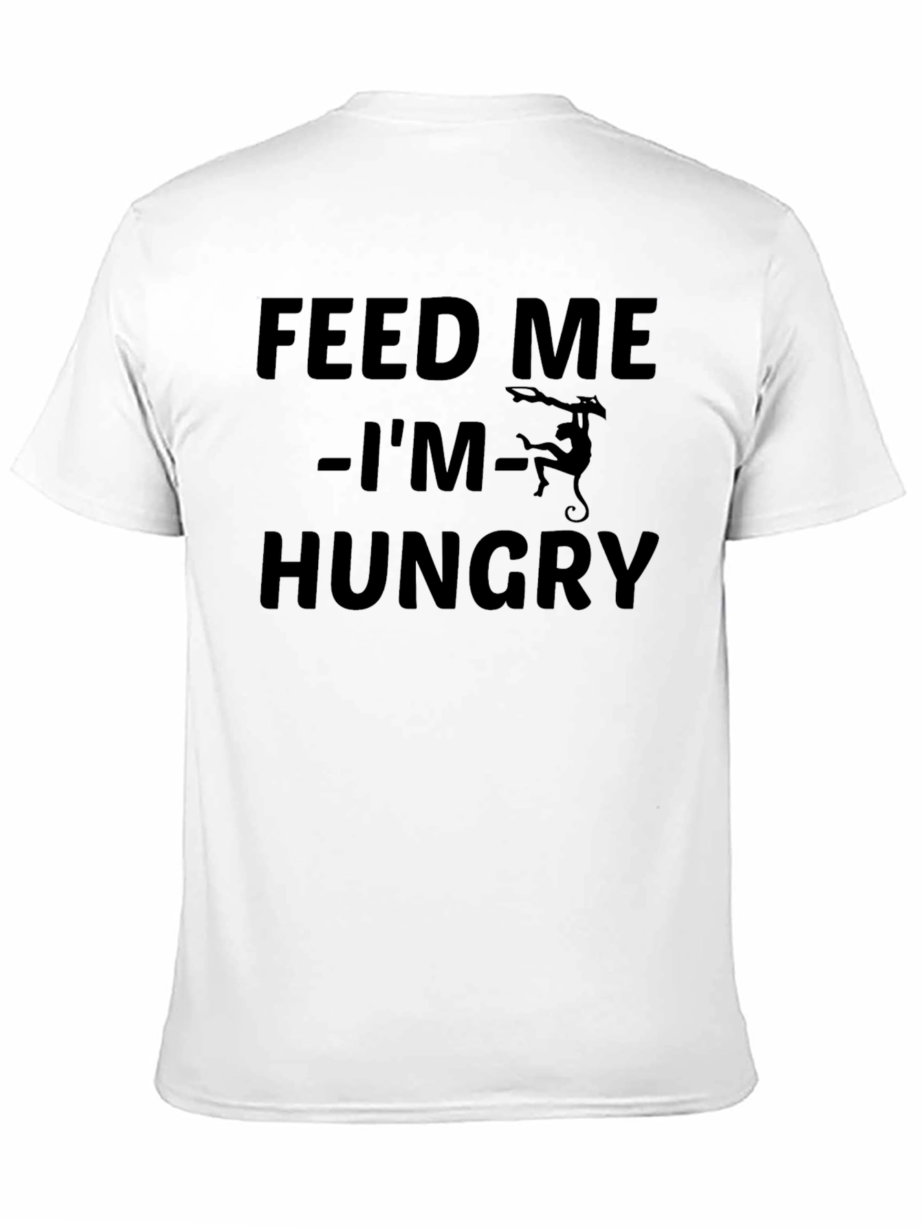 Black Feed Me Hungry Monkey Graphic T-Shirt view 11