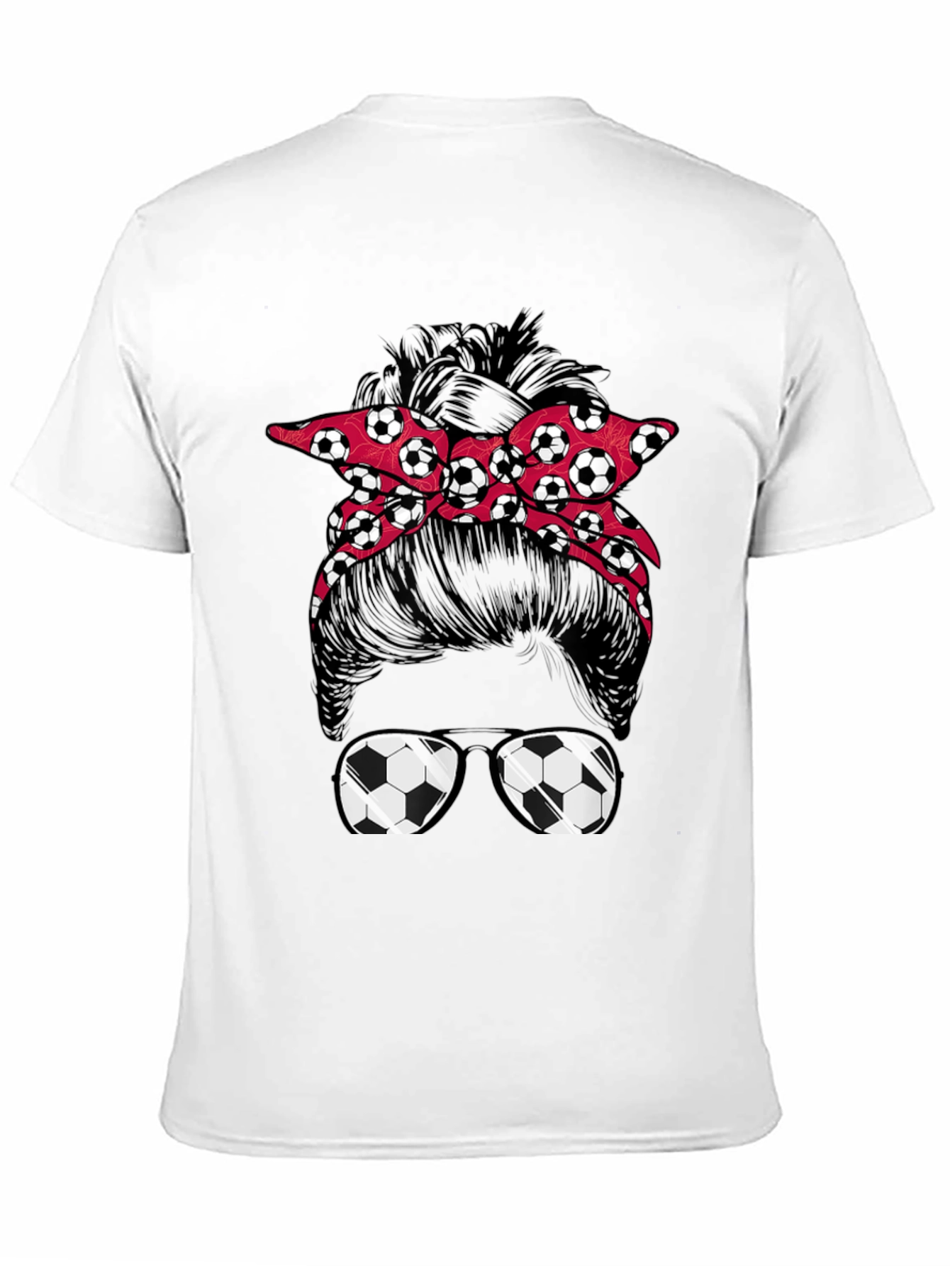 Black Soccer Mom Messy Bun T-Shirt view 11