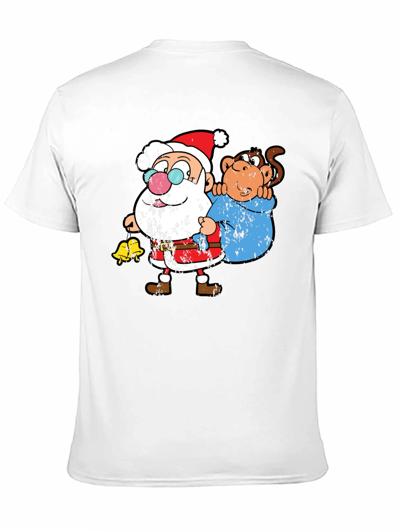 Black Santa & Monkey Graphic T-Shirt view 11