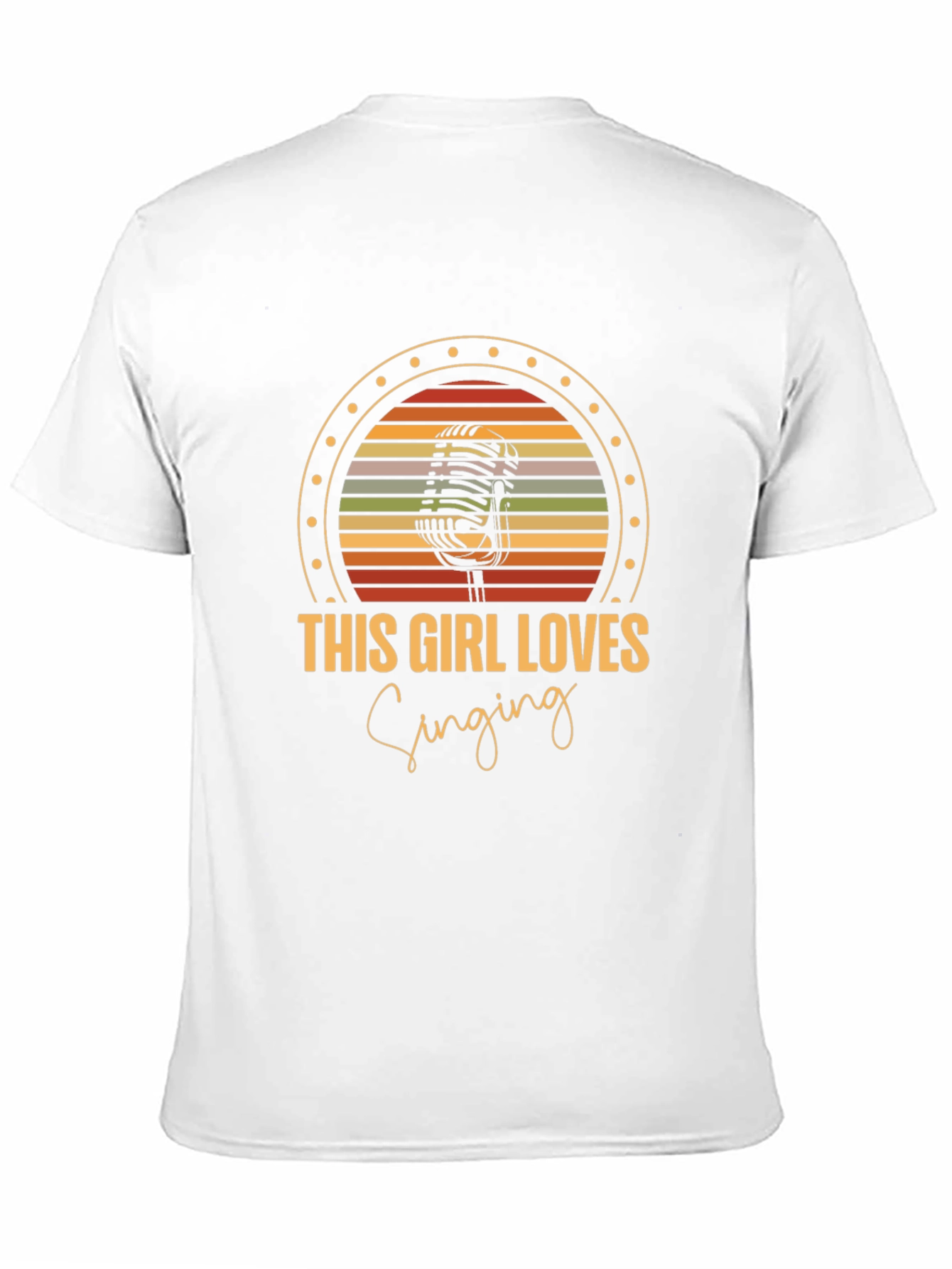 Black This Girl Loves Singing Retro Microphone Graphic T-Shirt view 11