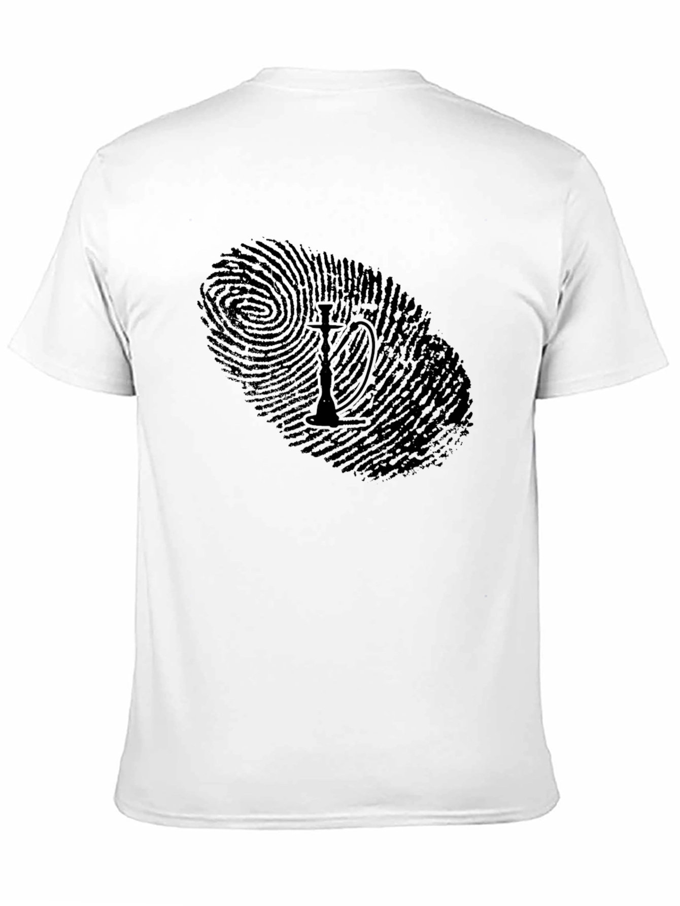 Black Hookah Fingerprint Graphic Black T-Shirt view 11