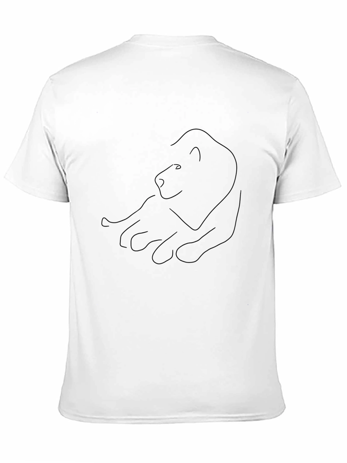Black Minimalist Lion Outline Black Tee view 11