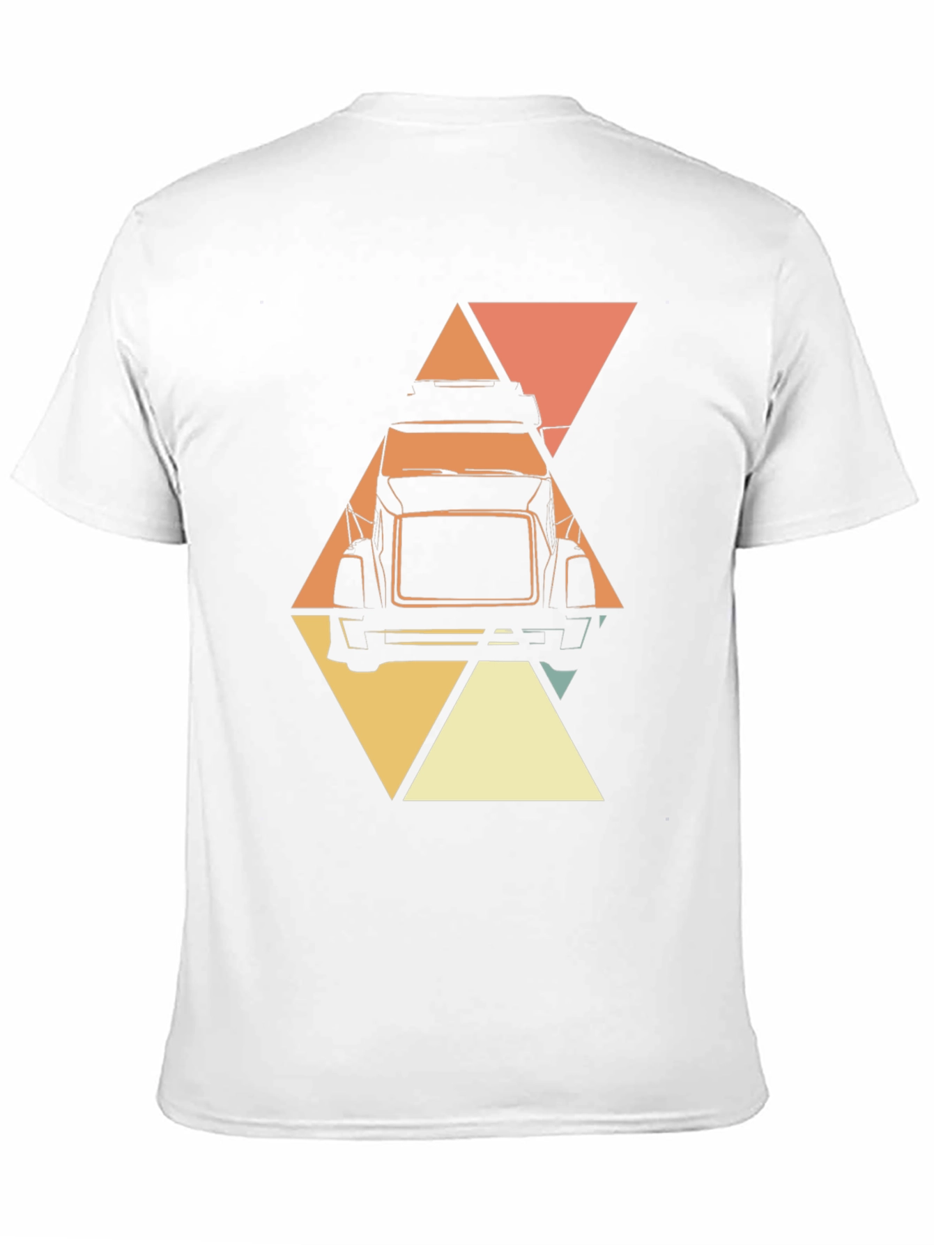 Black Retro Trucker T-Shirt - Geometric Design view 11