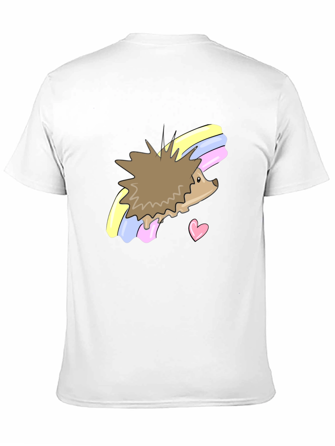 Black Cute Hedgehog Rainbow T-Shirt - Unisex view 11