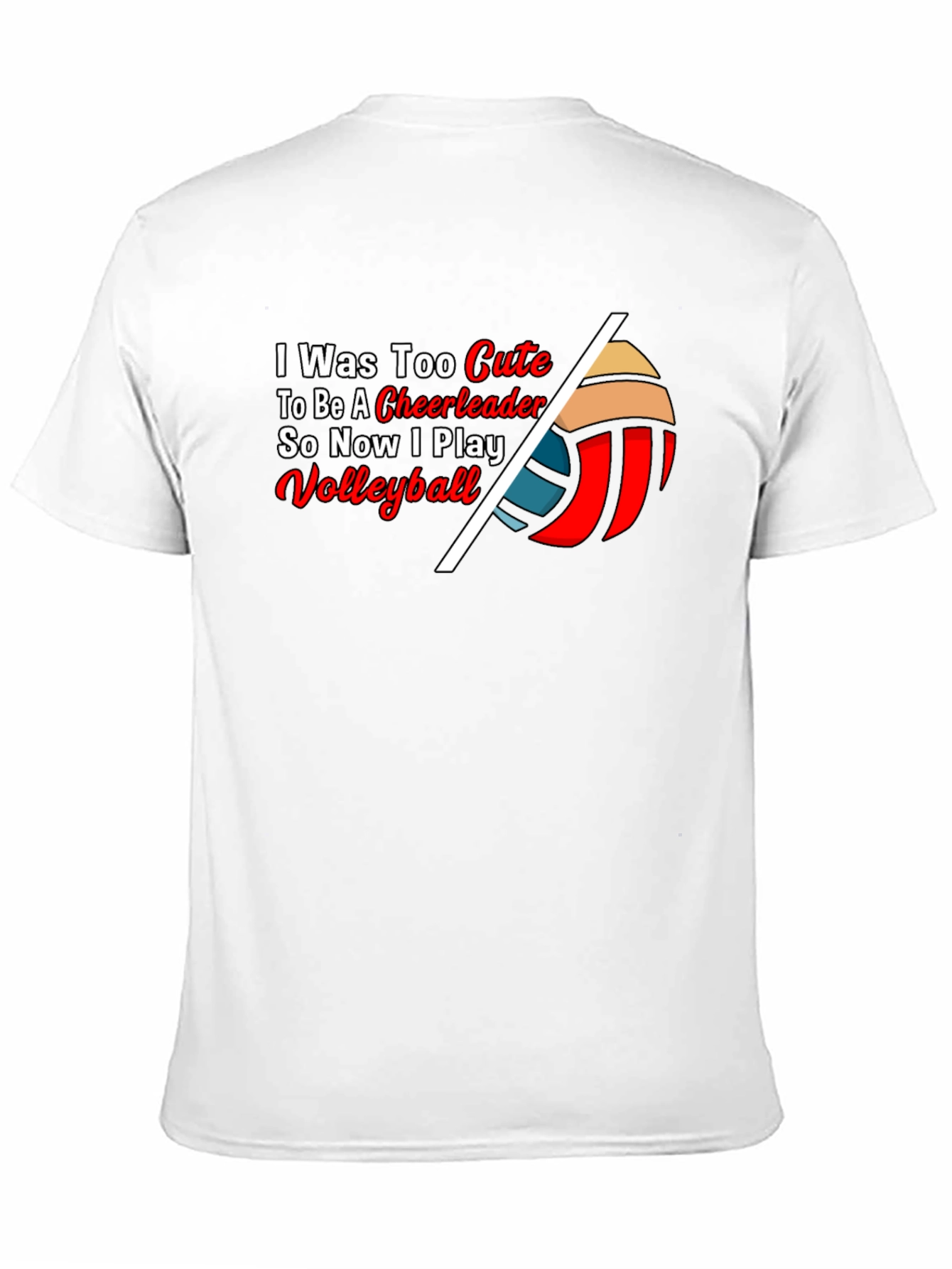 Black Cute Cheerleader Volleyball Graphic Tee view 11