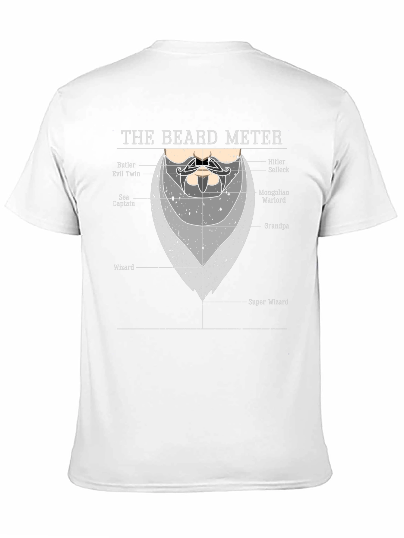 Black Beard Meter Graphic T-Shirt - Funny Beard Lover Tee view 11