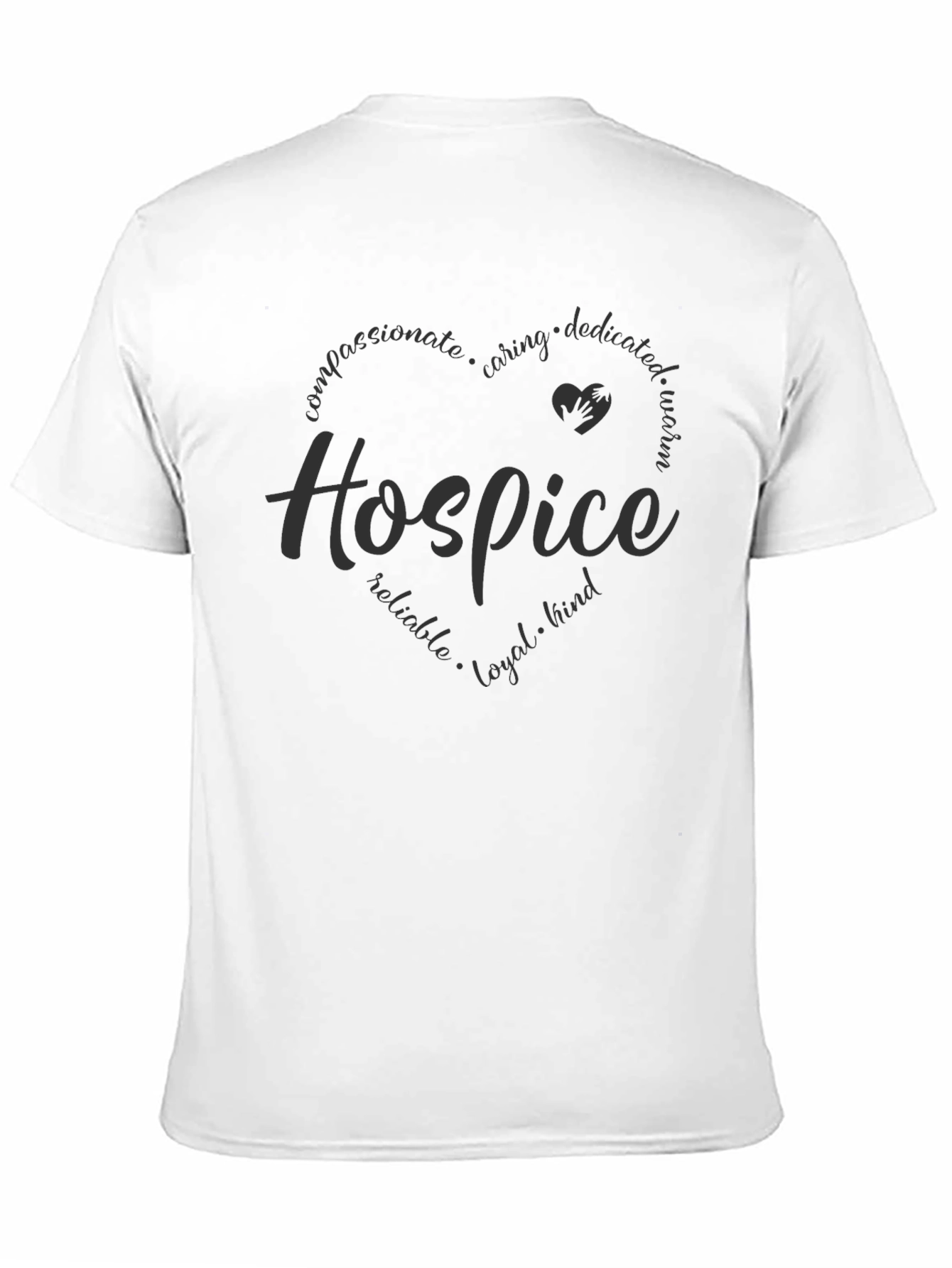 Hospice Heart Design Black T-Shirt - 11