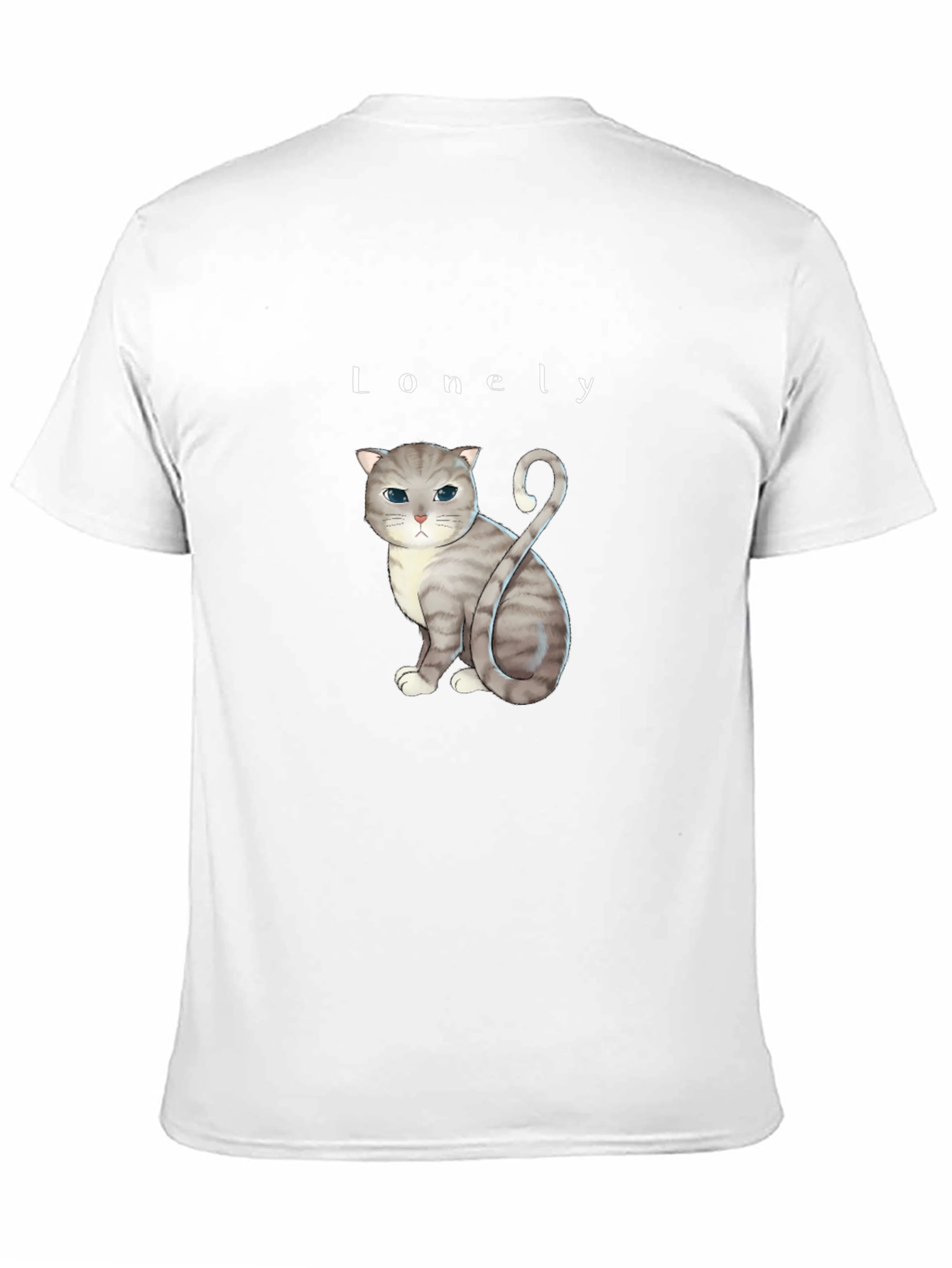 Black Lonely Cat Graphic T-Shirt - Soft Cotton Blend view 11