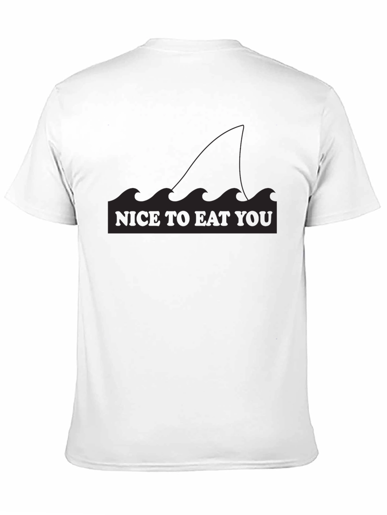Black Nice to Eat You Shark Fin Graphic T-Shirt view 11