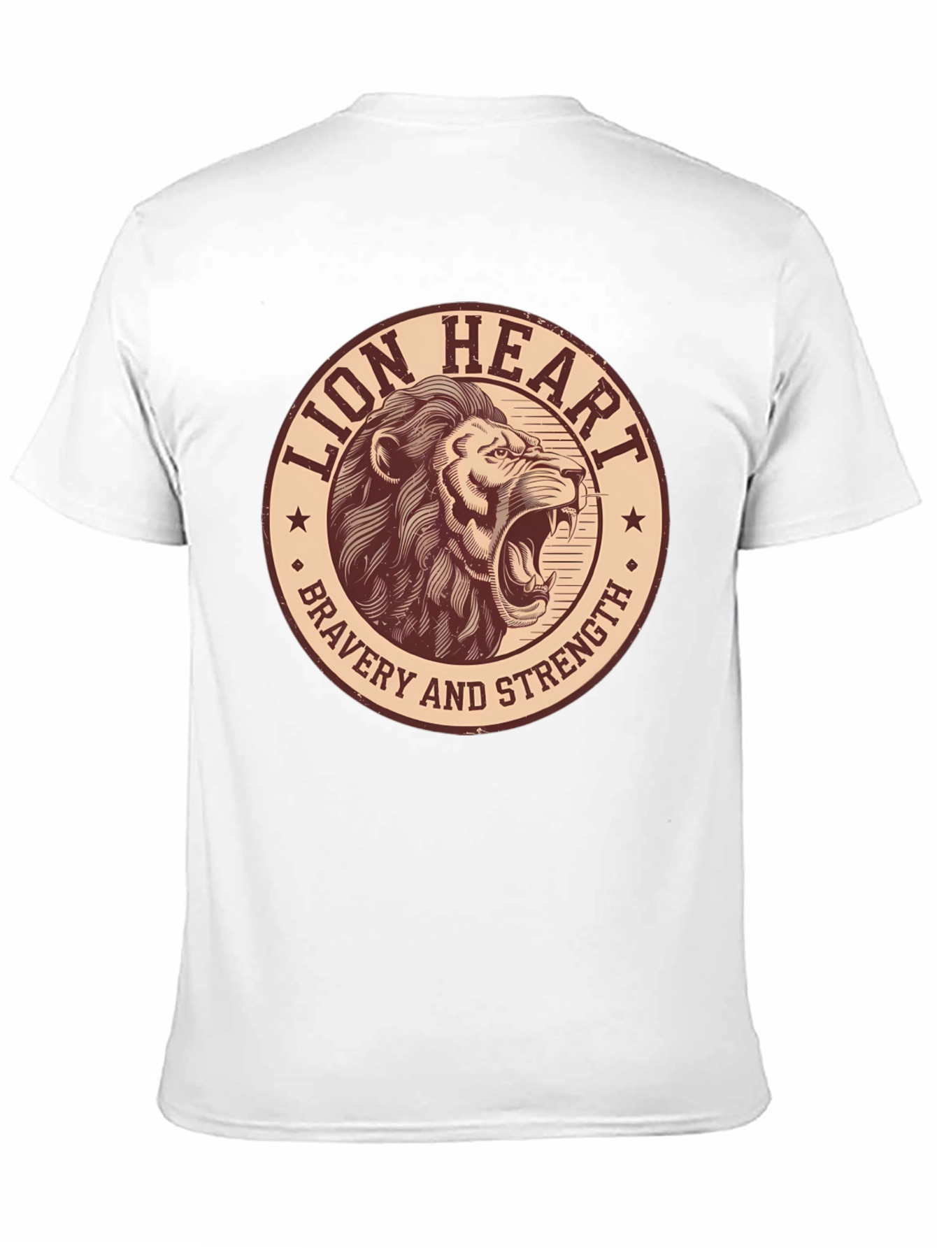 Black Lion Heart Bravery Strength Graphic Tee view 11
