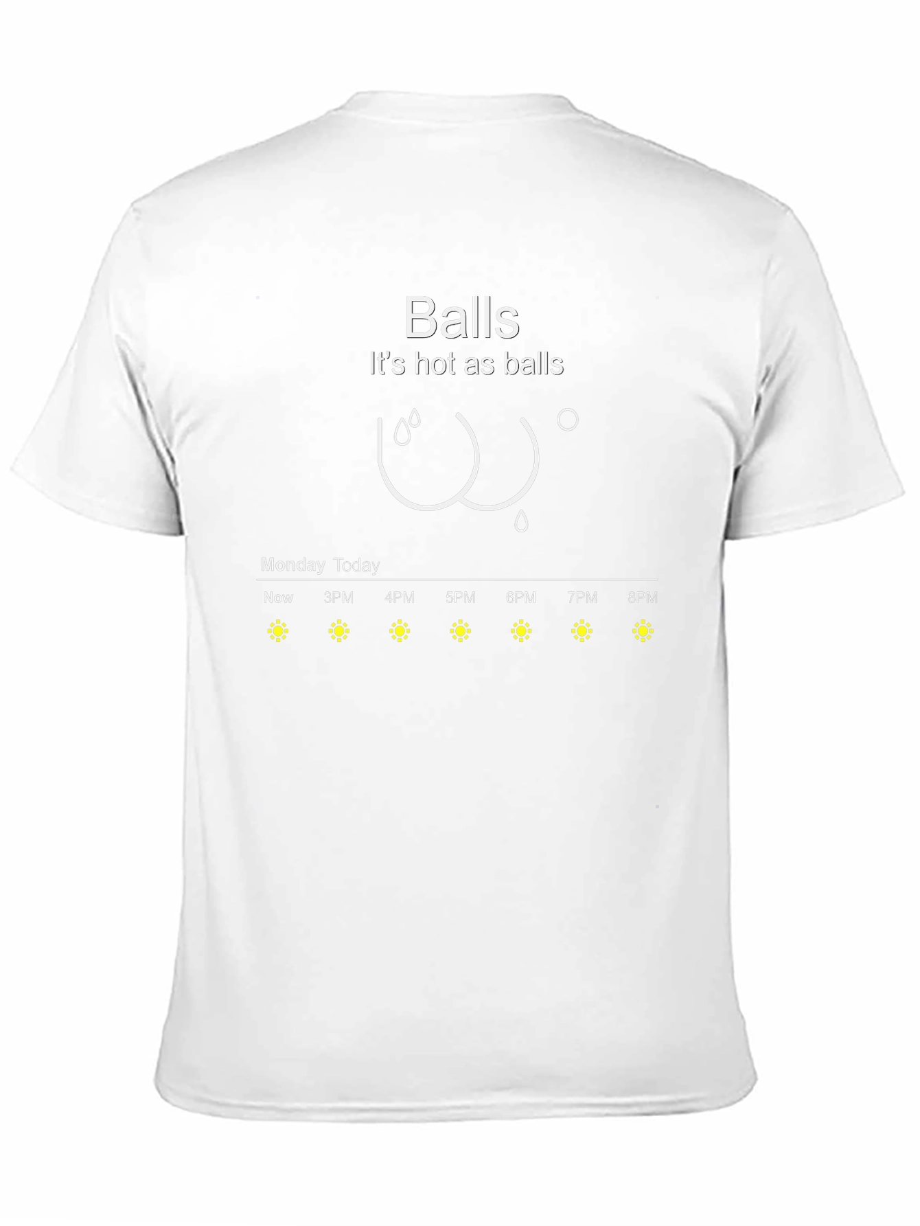 Black Humorous "Hot as Balls" Weather Forecast T-Shirt view 11