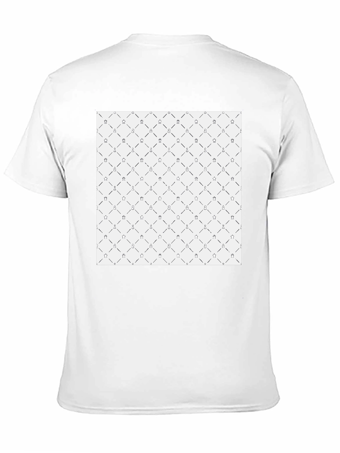 Black Chess Pattern Black T-Shirt view 11