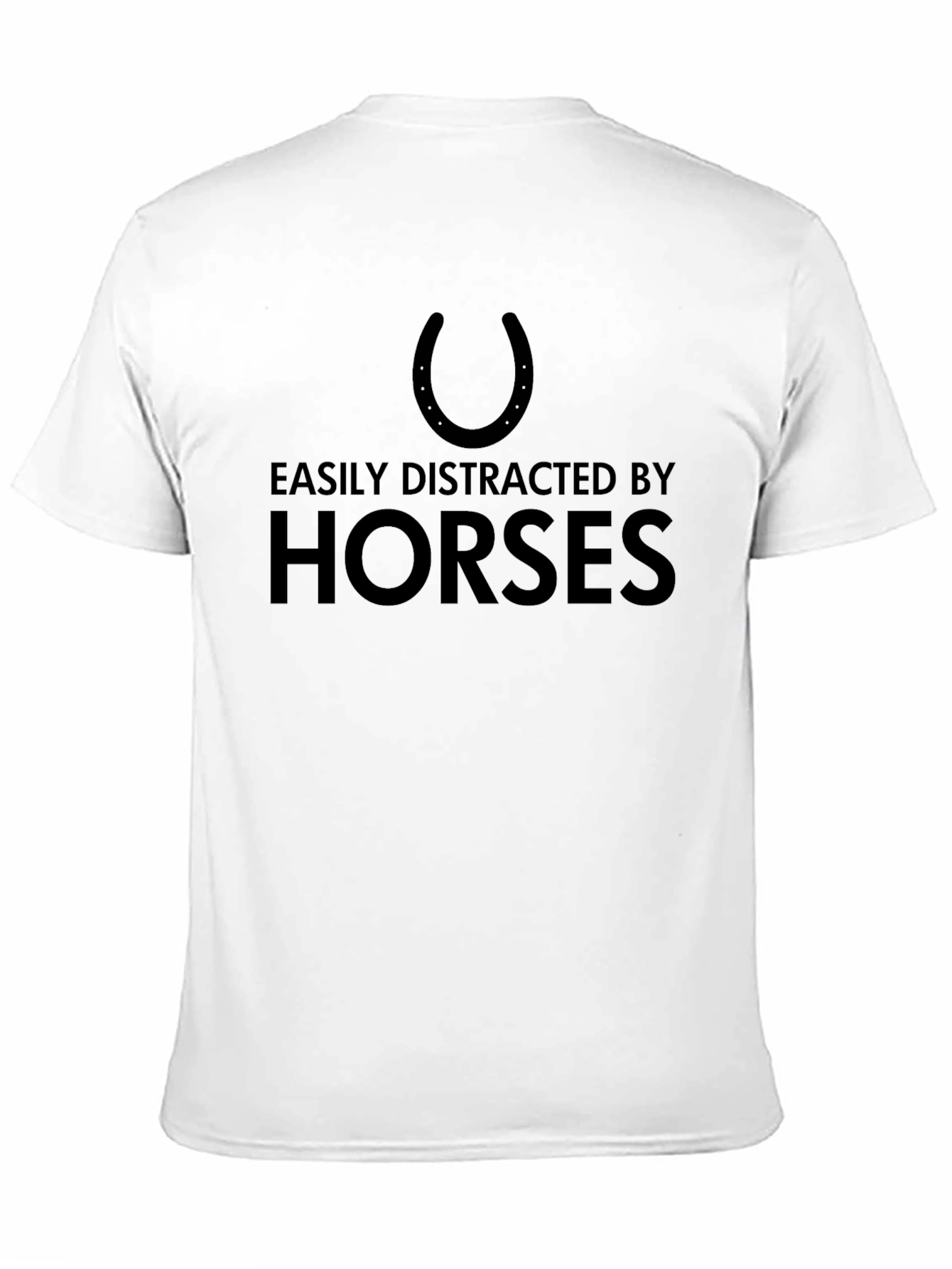 Black Easily Distracted by Horses T-Shirt view 11