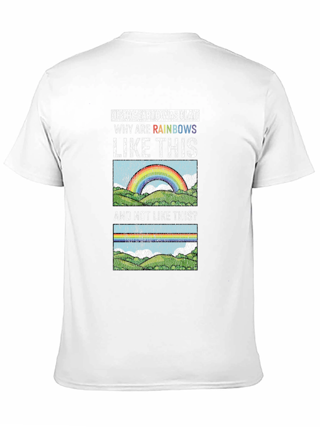 Black Flat Earth Rainbows Graphic T-Shirt view 11