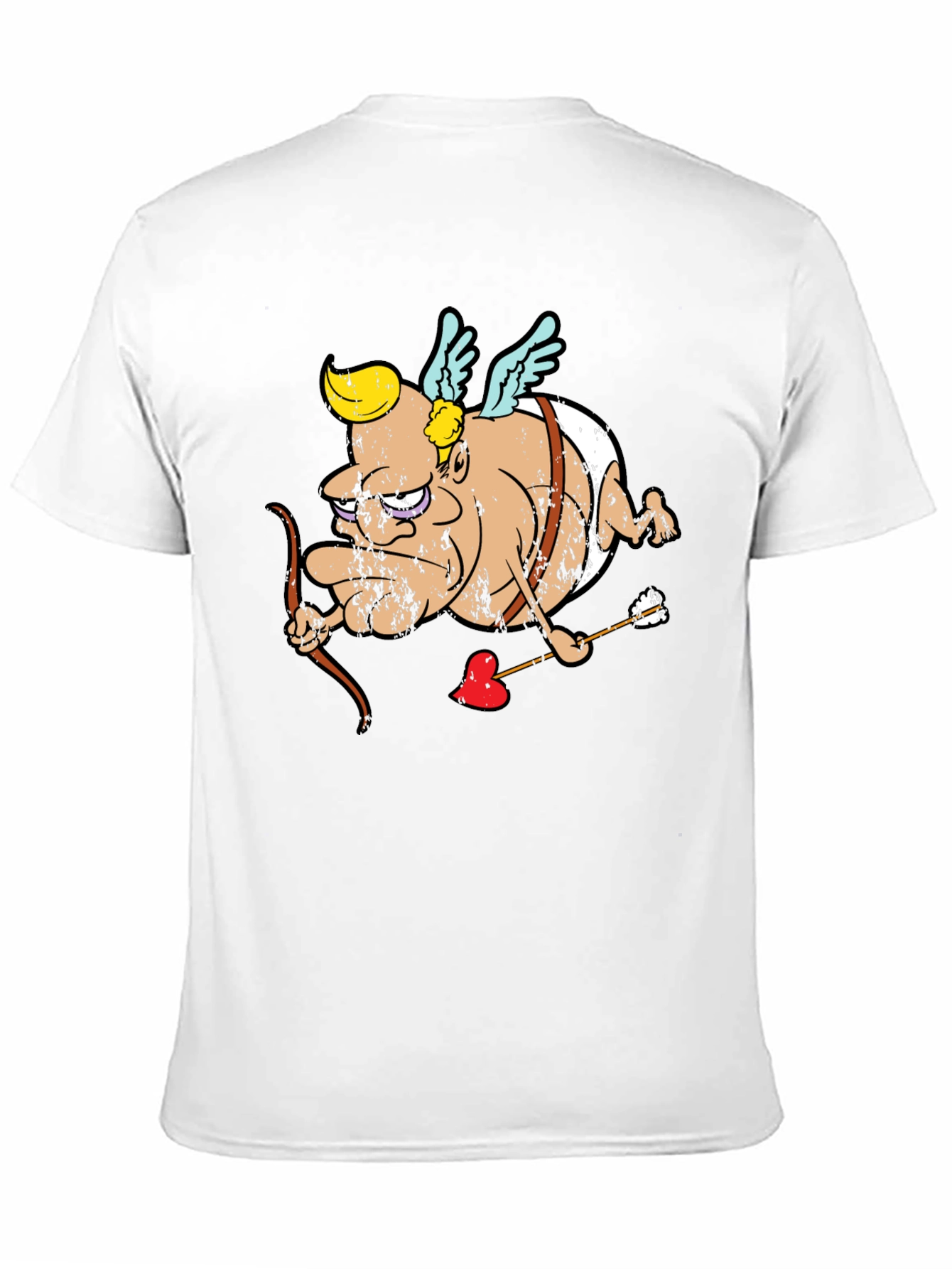 Black Cupid Cartoon Graphic T-Shirt - Black view 11