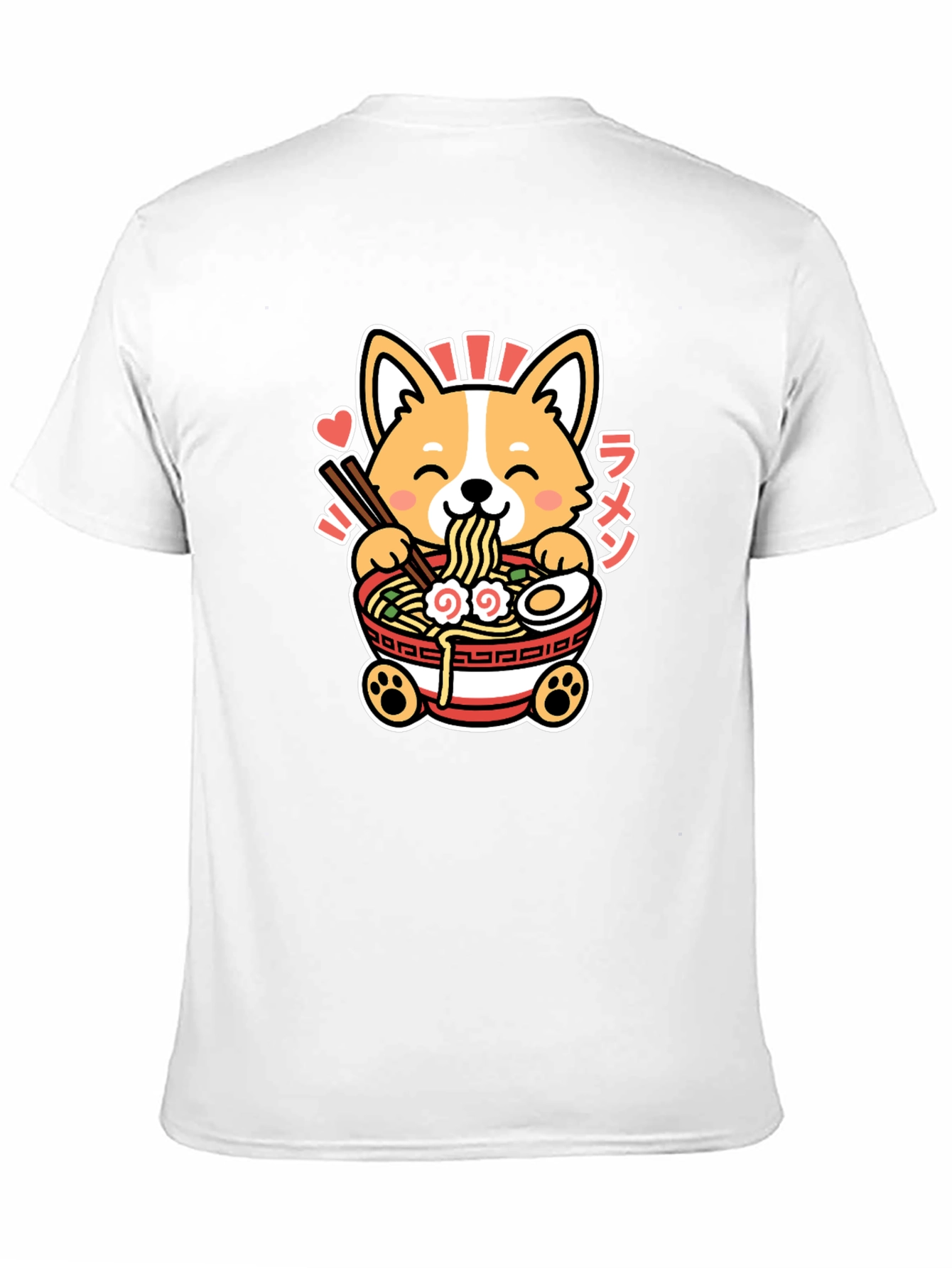 Black Corgi Ramen Graphic Tee - Kawaii Anime Shirt view 11