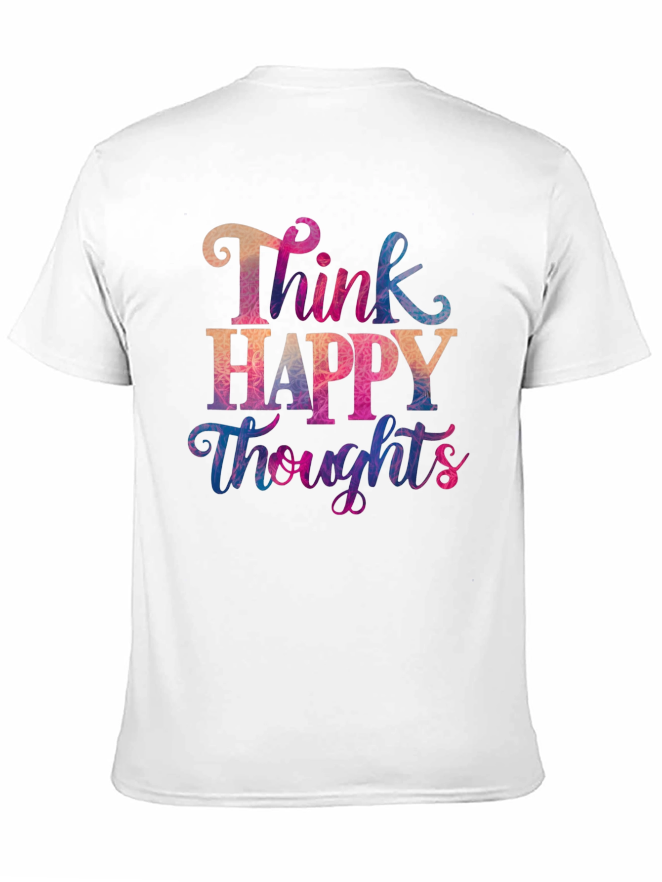 Black Think Happy Thoughts T-Shirt - Motivational Tee view 11