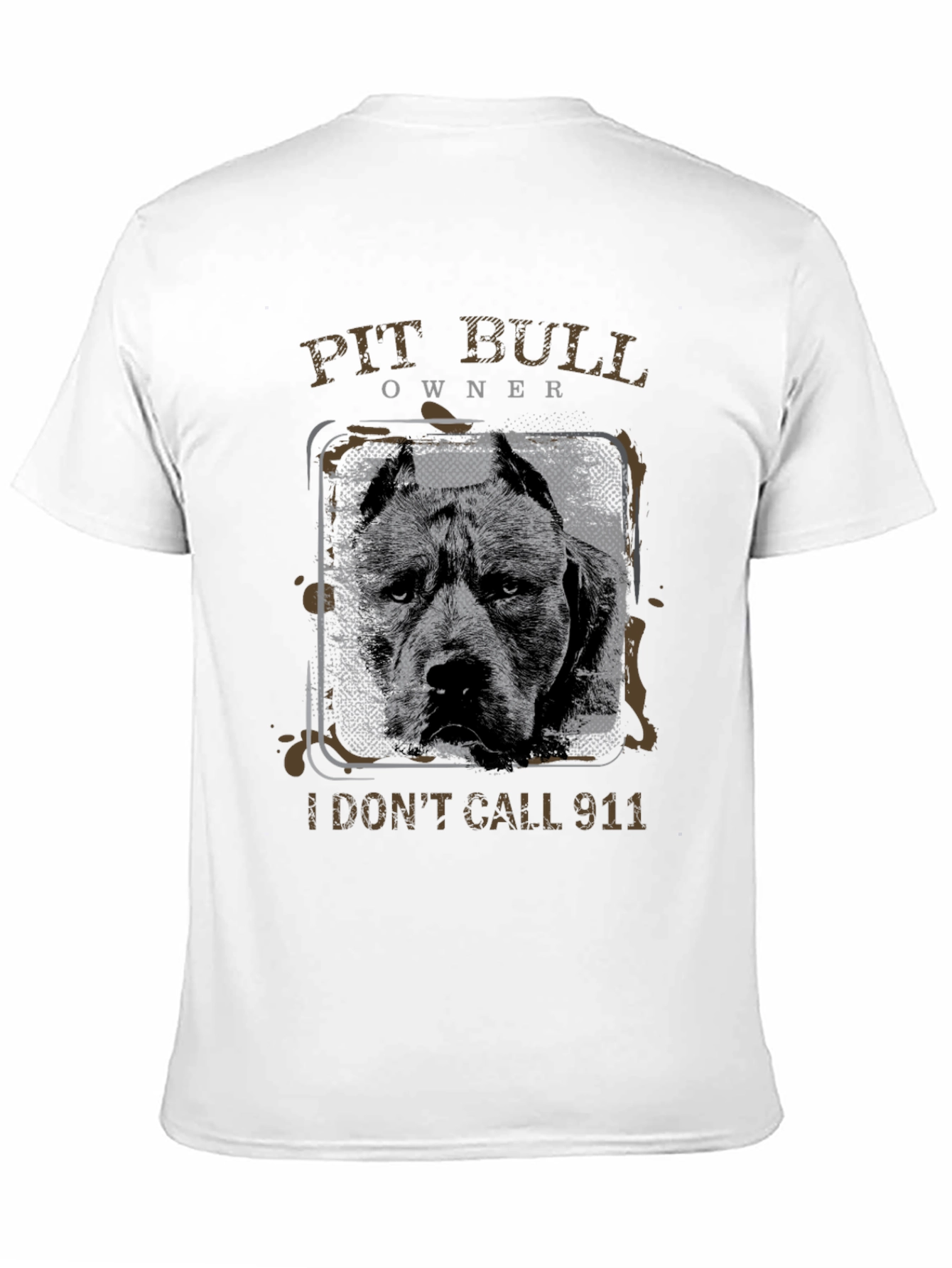 Black Pit Bull Owner T-Shirt - I Don't Call 911 view 11