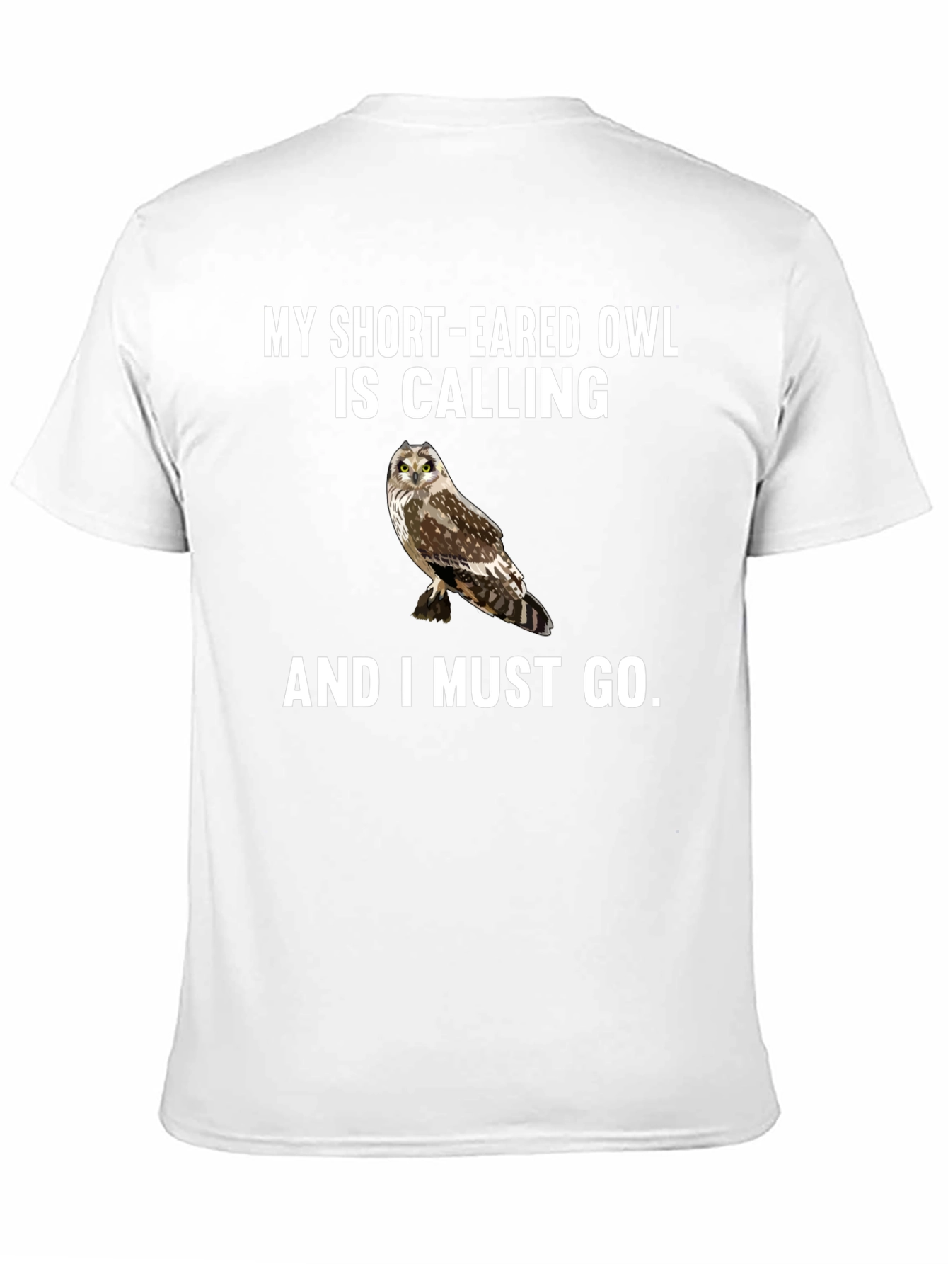 Black Short-Eared Owl Calling Men's T-Shirt view 11