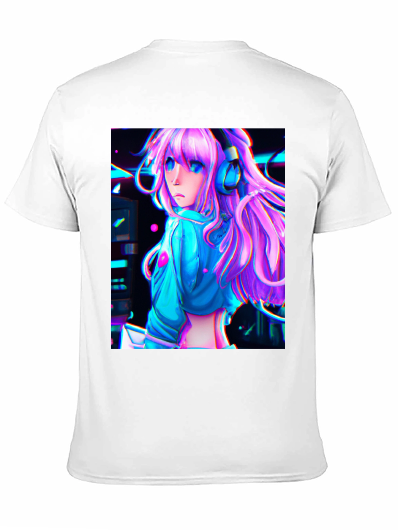 Black Anime Girl Graphic Tee - Black Cotton view 11