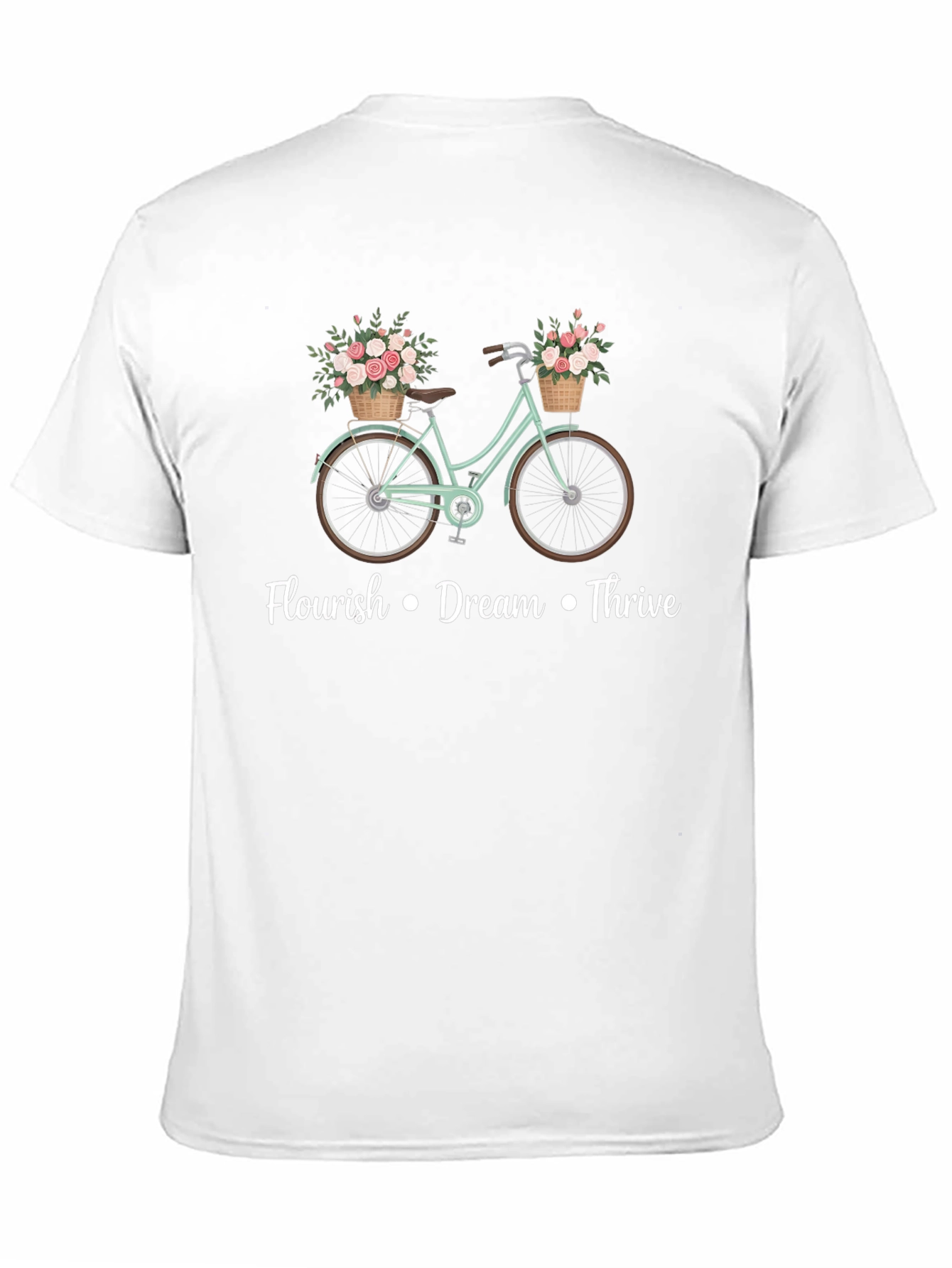 Black Floral Bicycle T-Shirt - Flourish Dream Thrive Tee view 11
