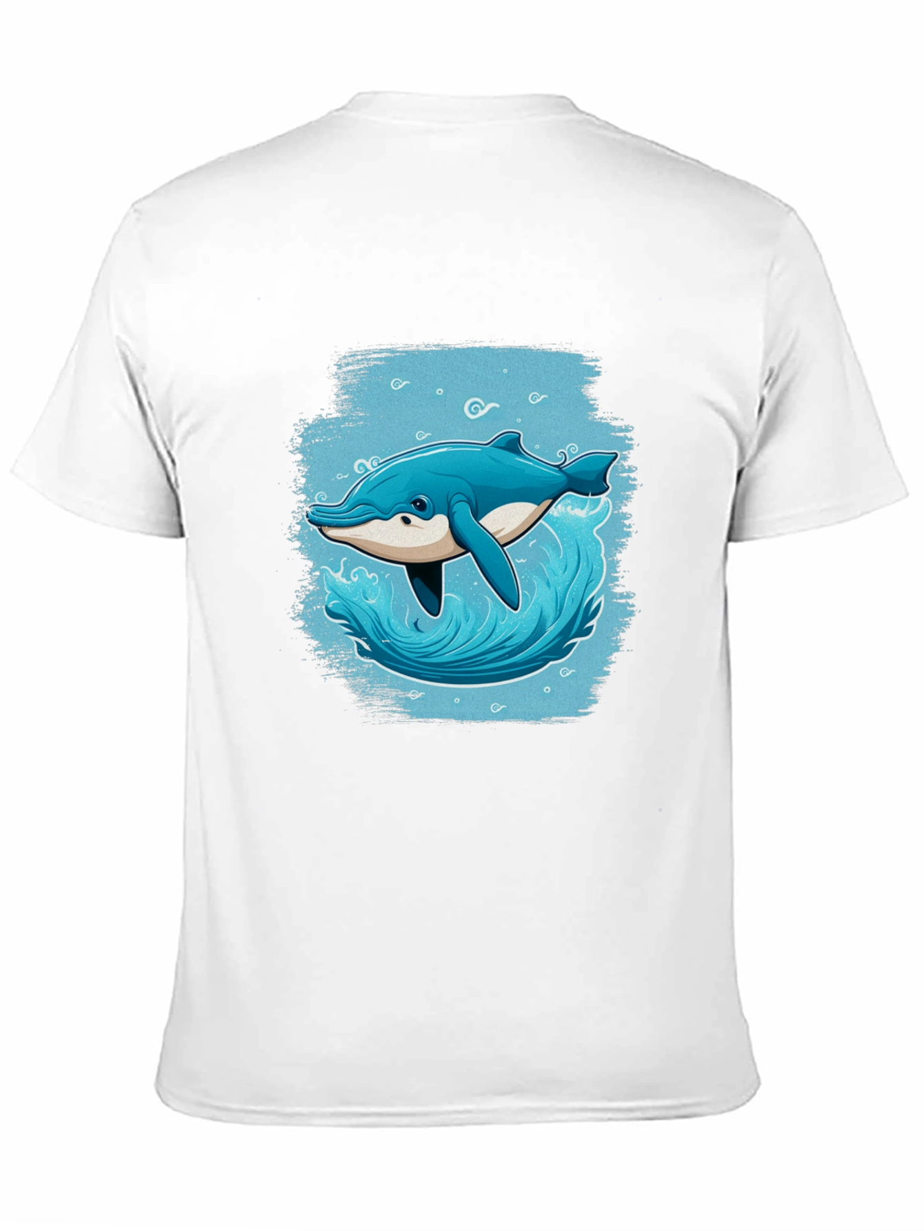 Black Dolphin Splash Graphic Tee - Black Cotton T-Shirt view 11