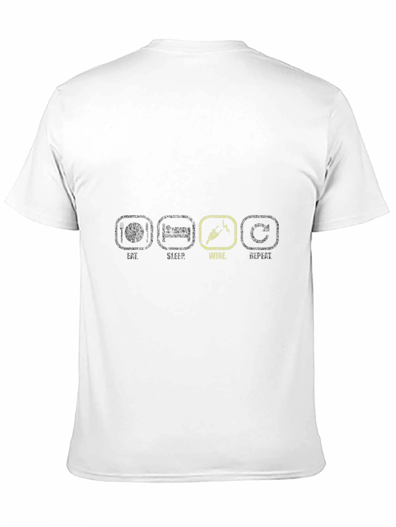 Black Eat Sleep Wire Repeat Black T-Shirt view 11