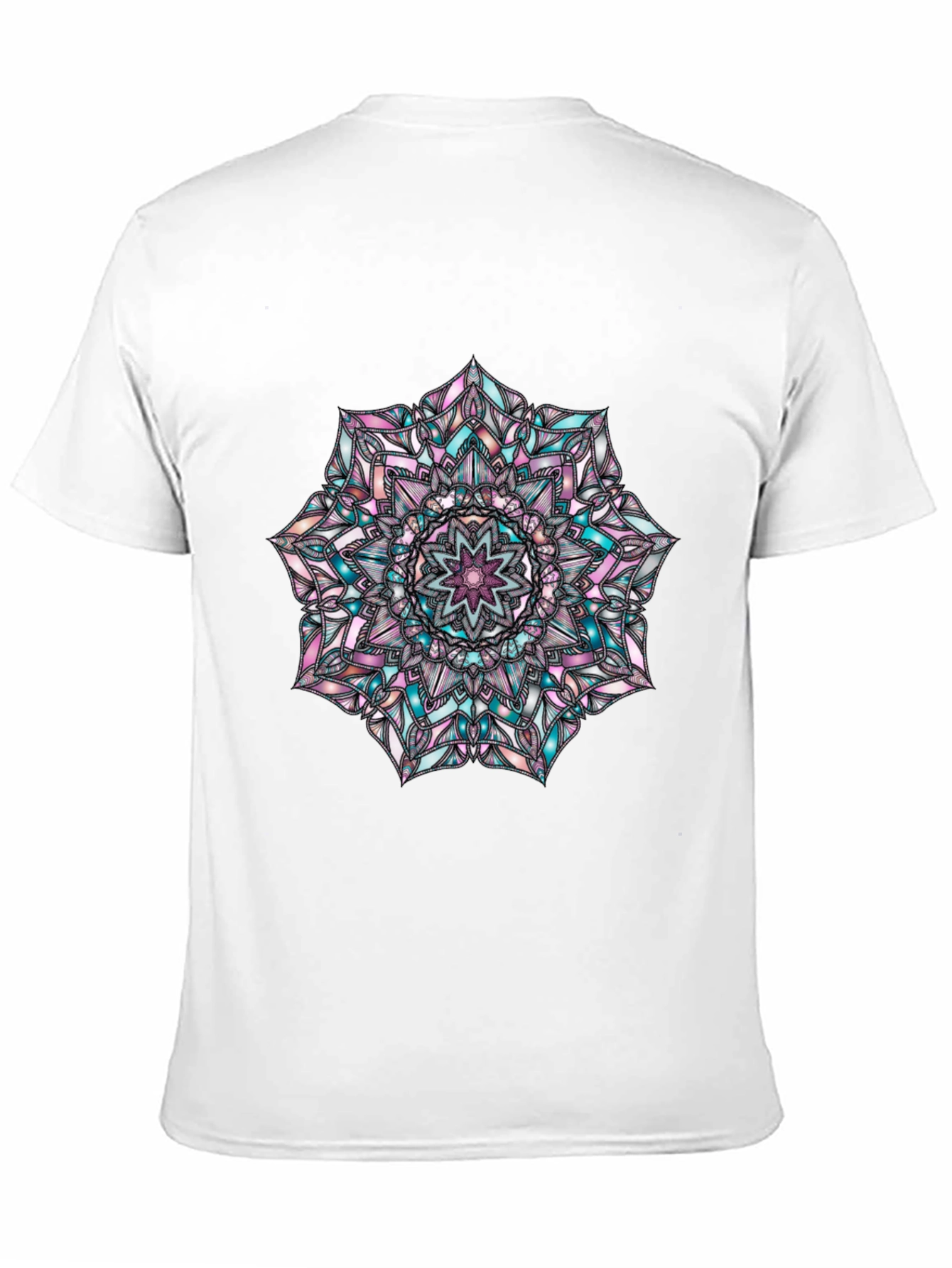 Black Mandala Graphic Print Men's Black T-Shirt view 11