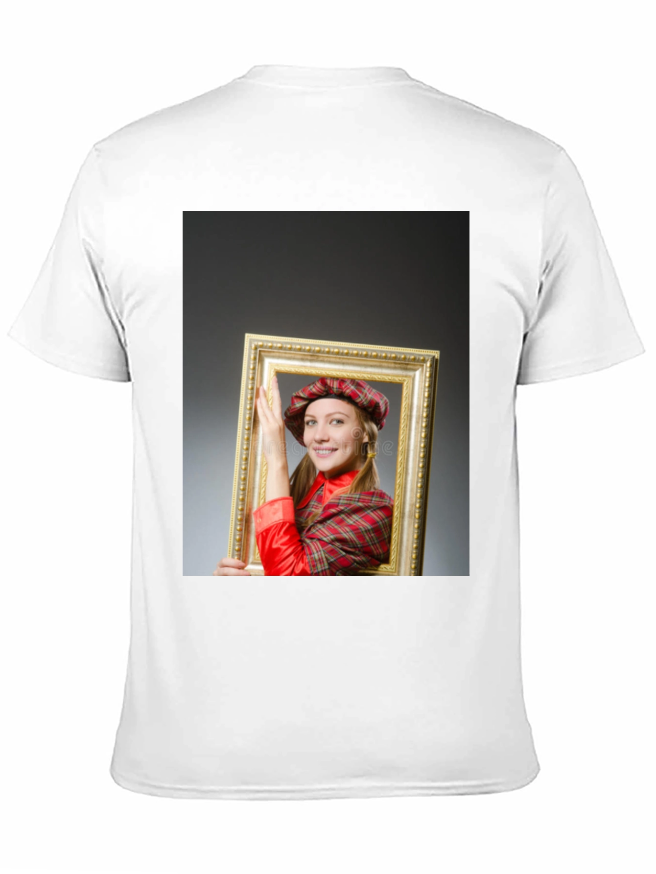 Black Funny Framed Woman Graphic Tee - Novelty T-Shirt view 11