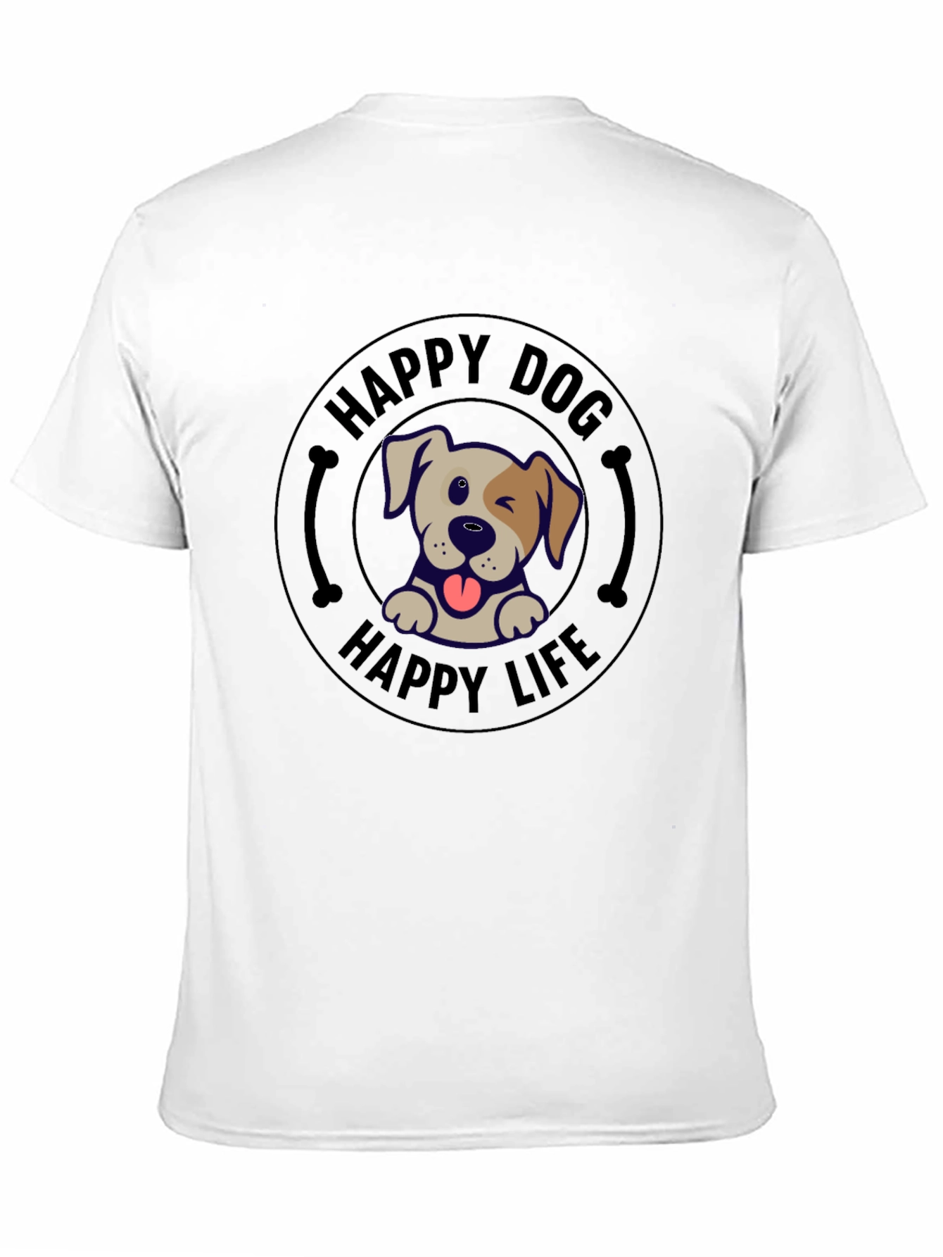 Black Happy Dog Happy Life T-Shirt view 11
