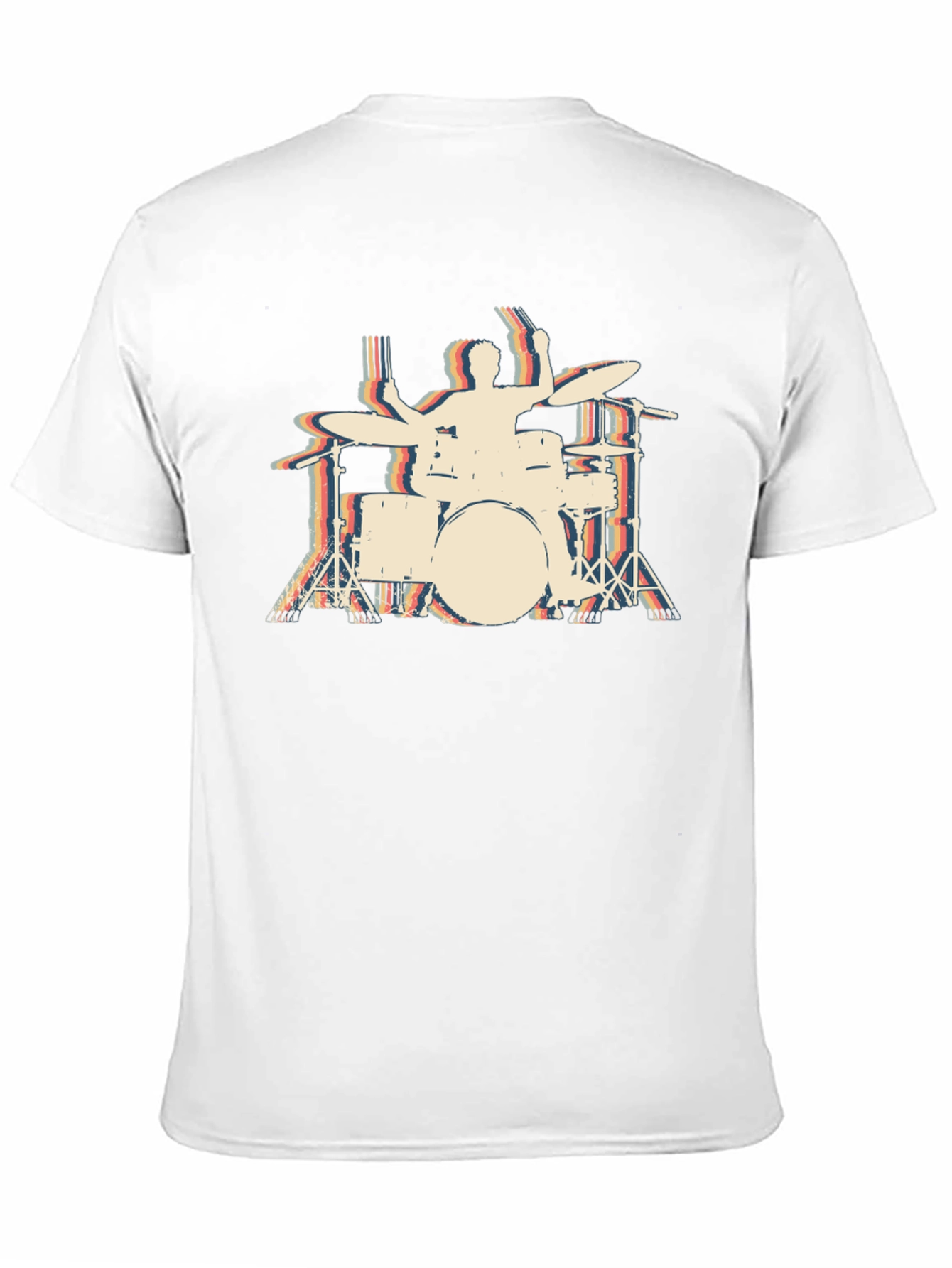 Black Retro Drummer T-Shirt - Black view 11