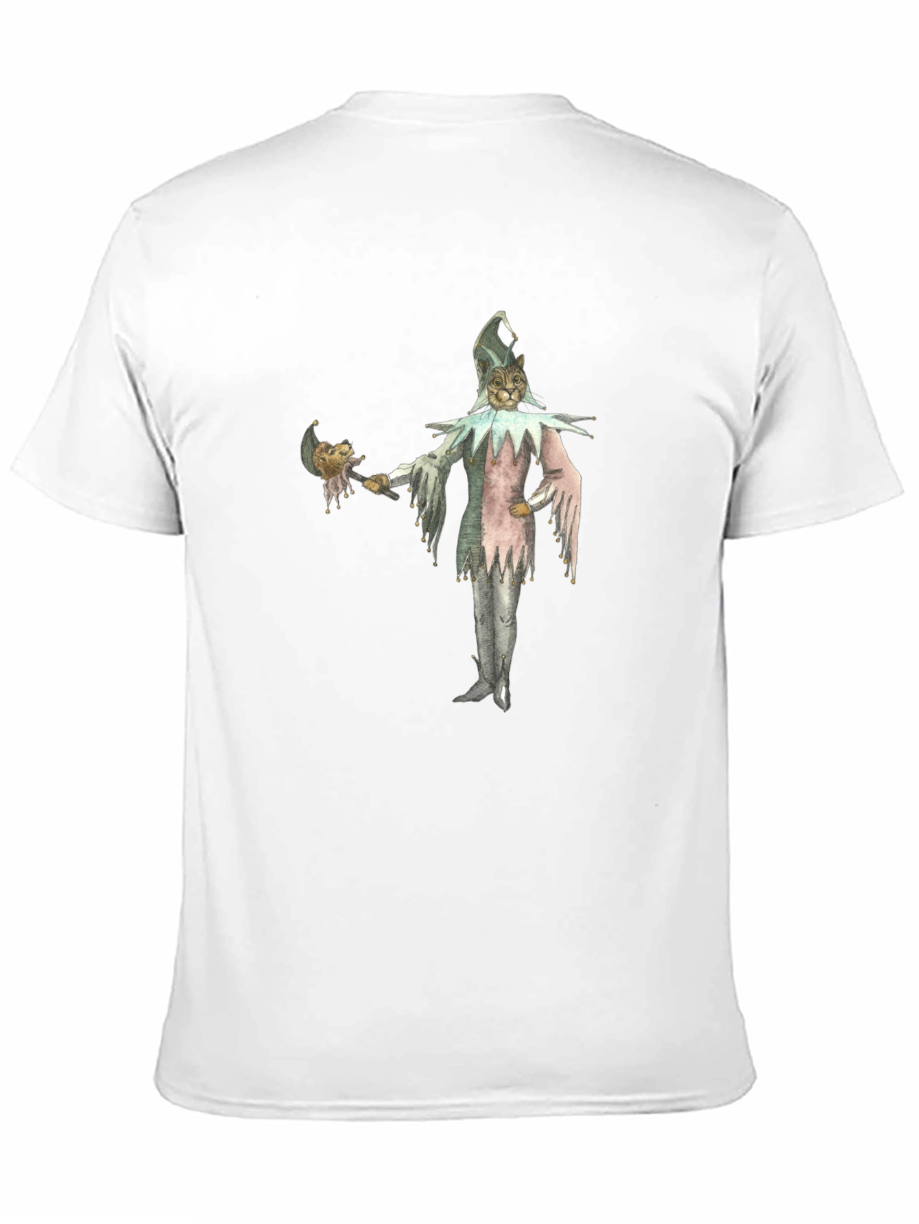 Black Whimsical Cat Jester Graphic Tee view 11