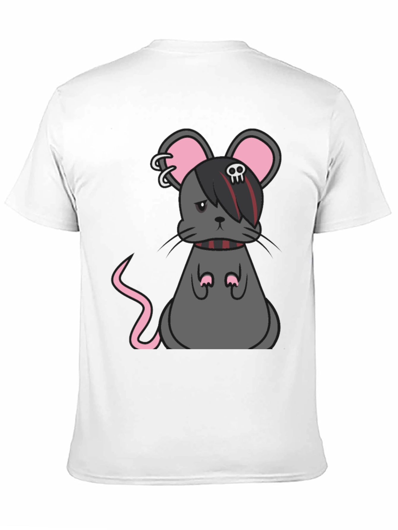 Black Emo Mouse Graphic Tee - Black Cotton Blend view 11
