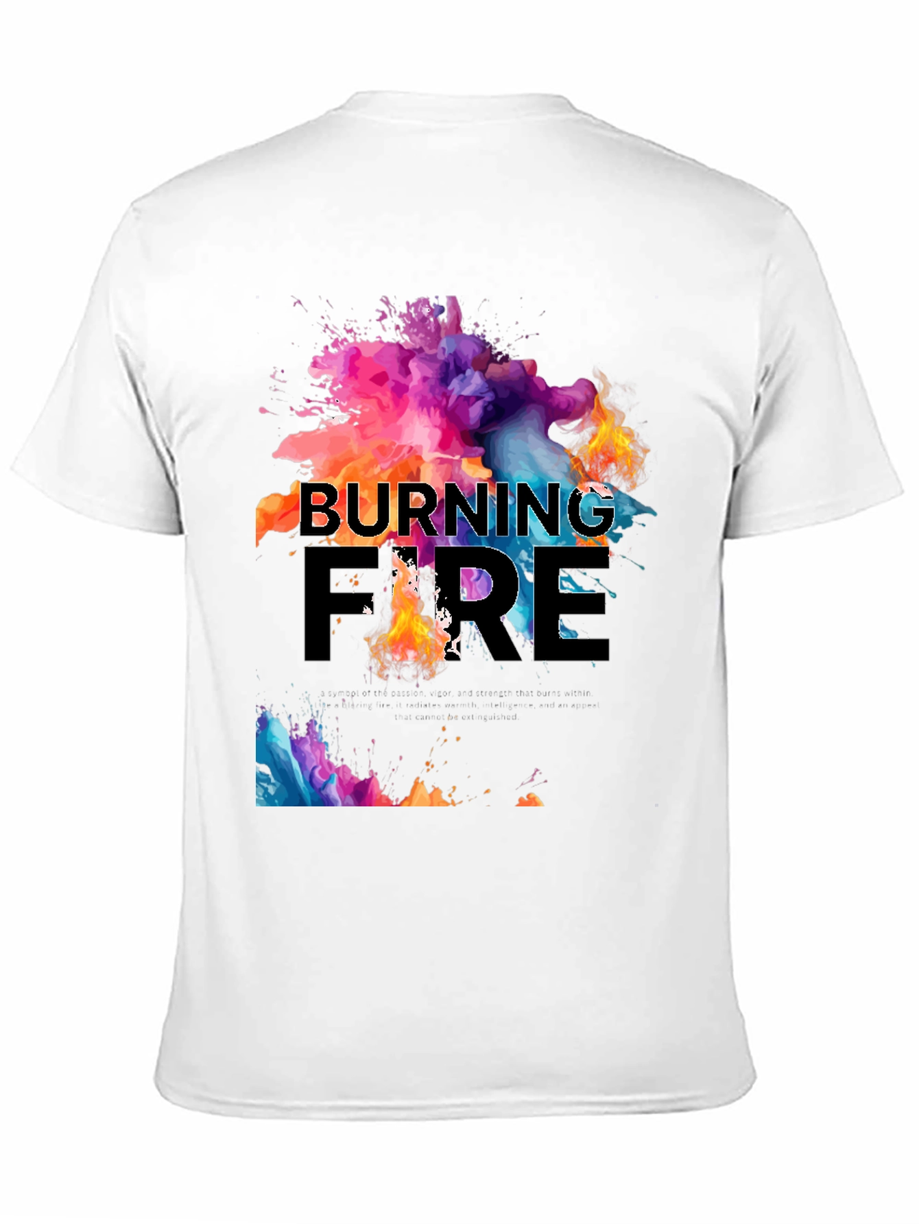 Black Burning Fire Graphic Print T-Shirt view 11
