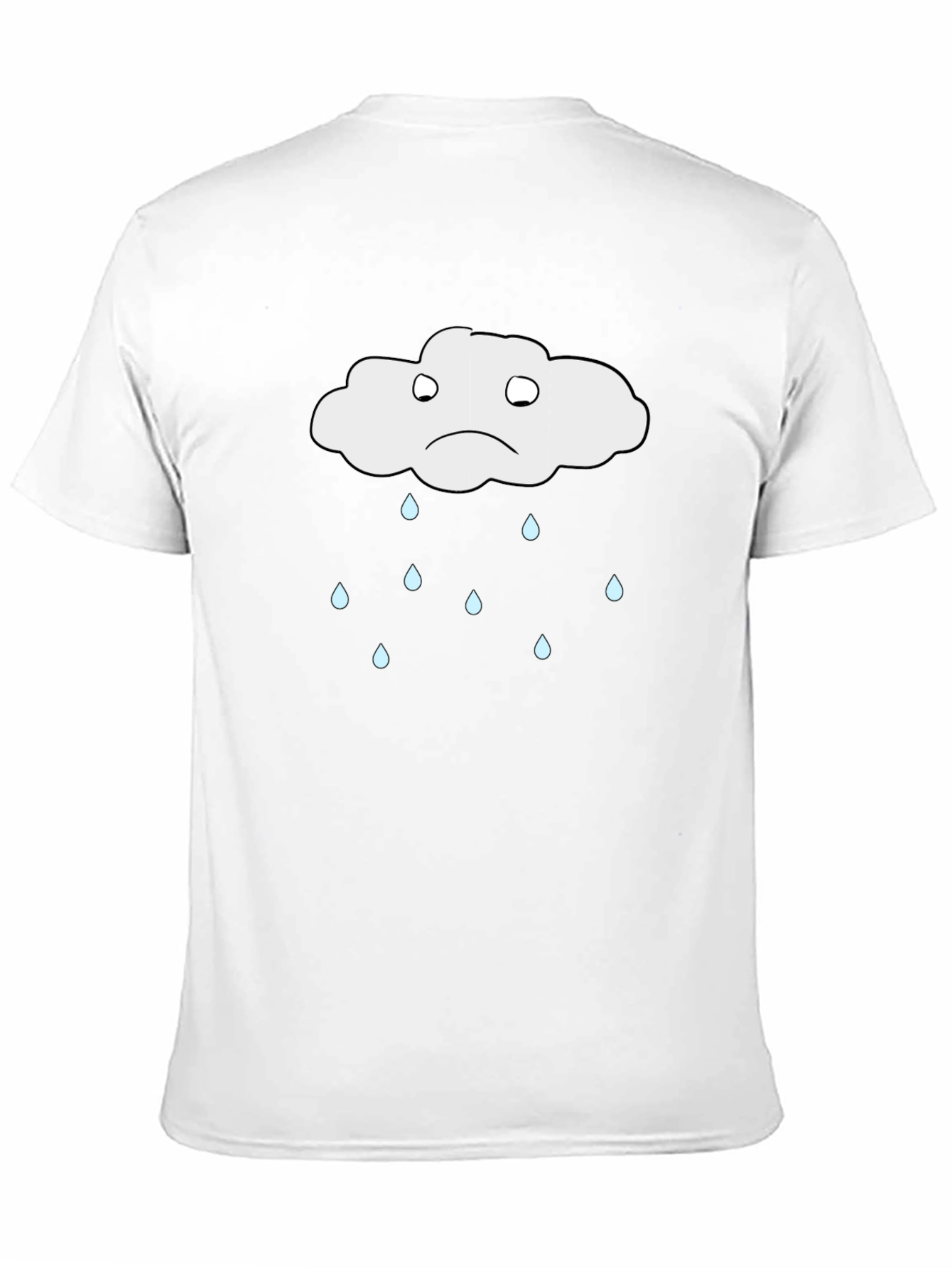 Black Sad Cloud Rain T-Shirt - Soft Cotton Tee view 11