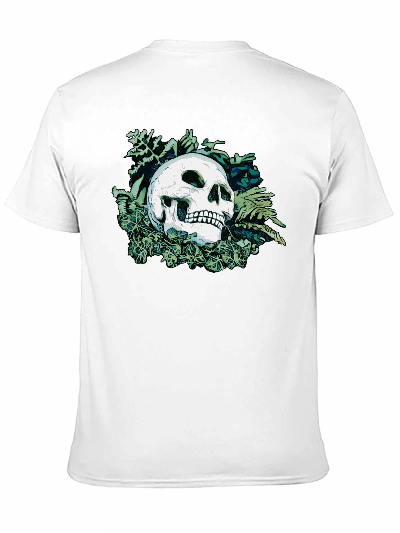 Black Skull & Foliage Graphic Tee - Classic Black view 11
