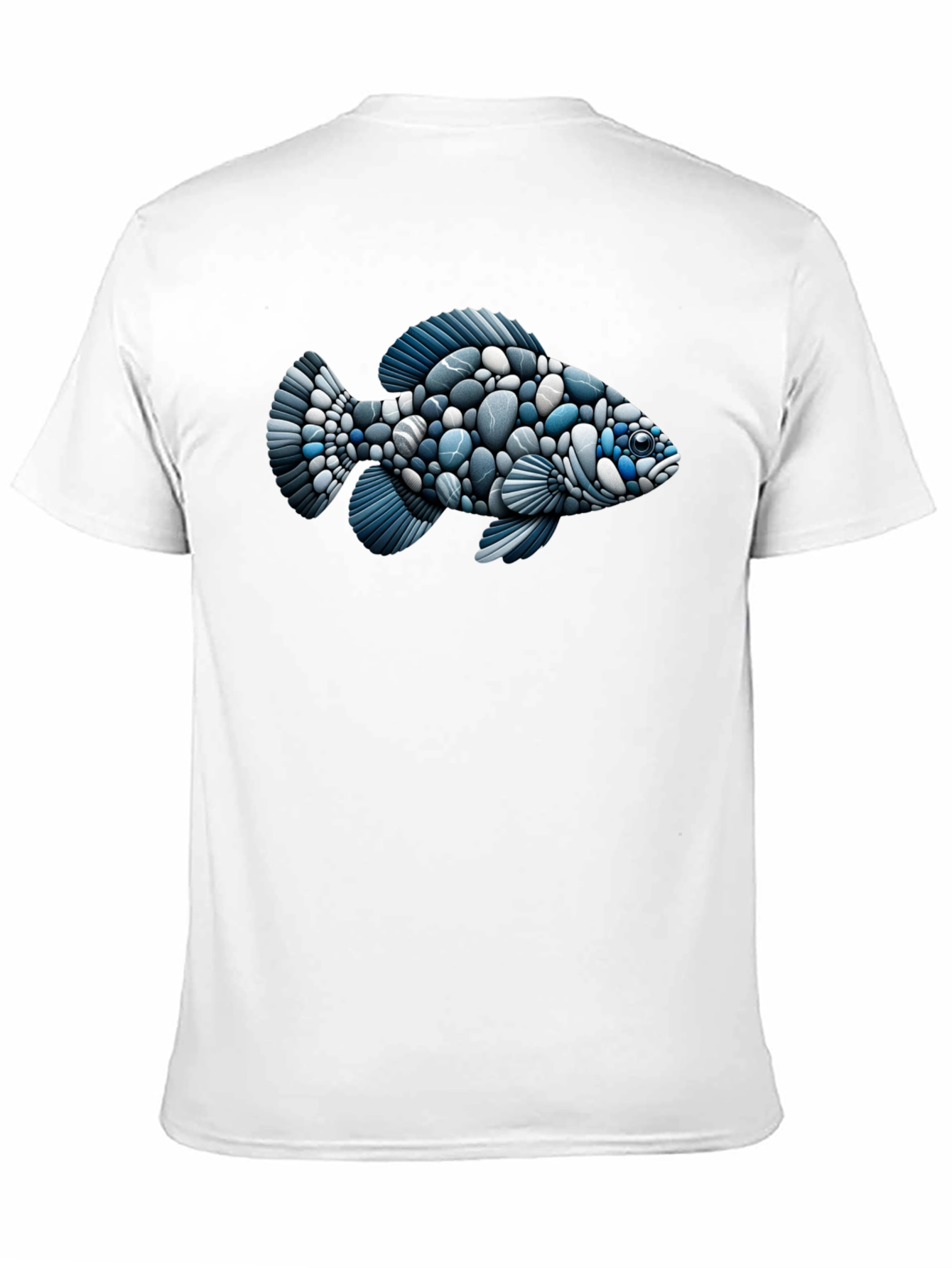 Black Stone Fish Graphic Tee - Black Cotton Blend Shirt view 11