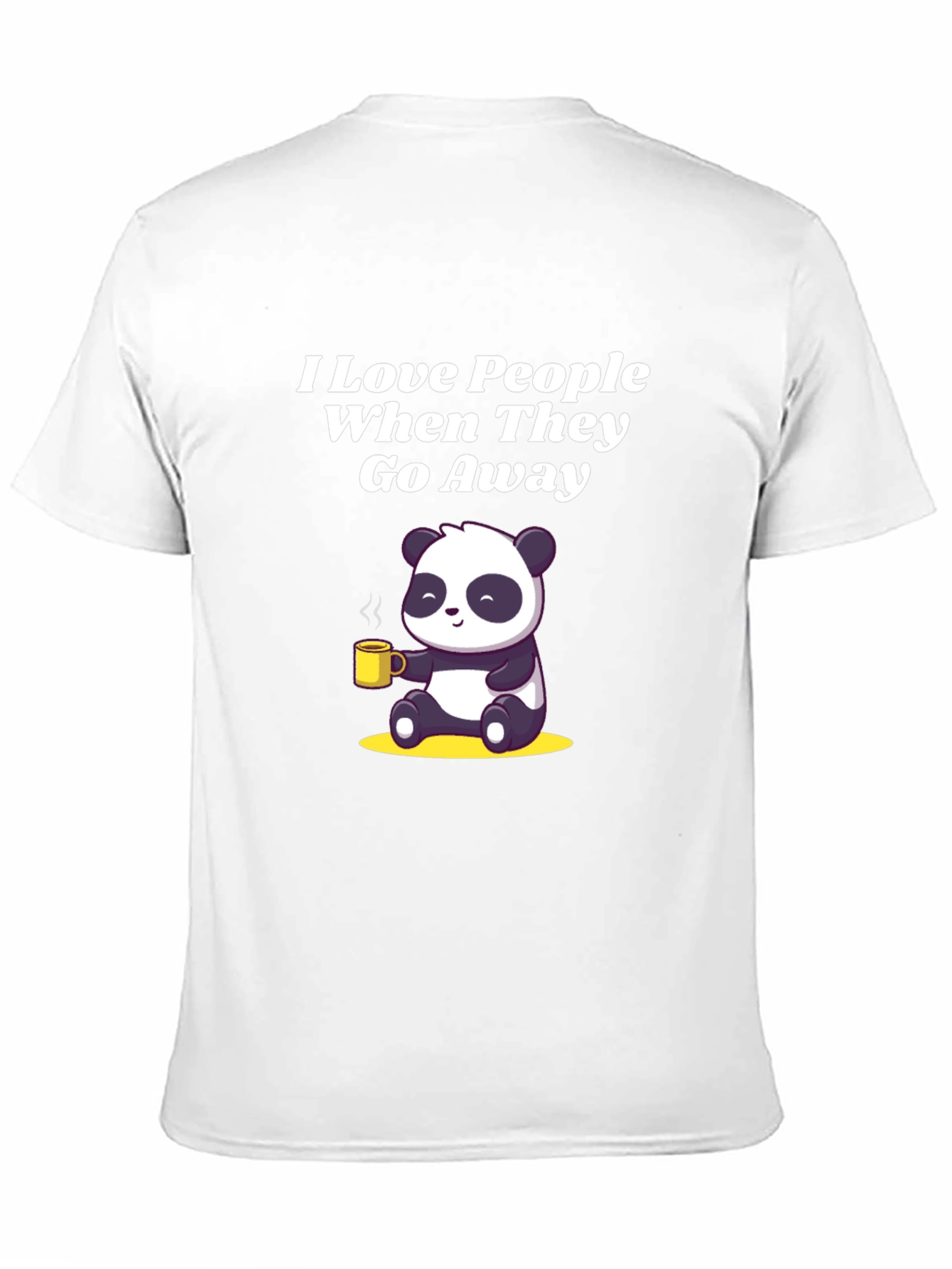 Black Funny Panda T-Shirt: I Love People When They Go Away view 11