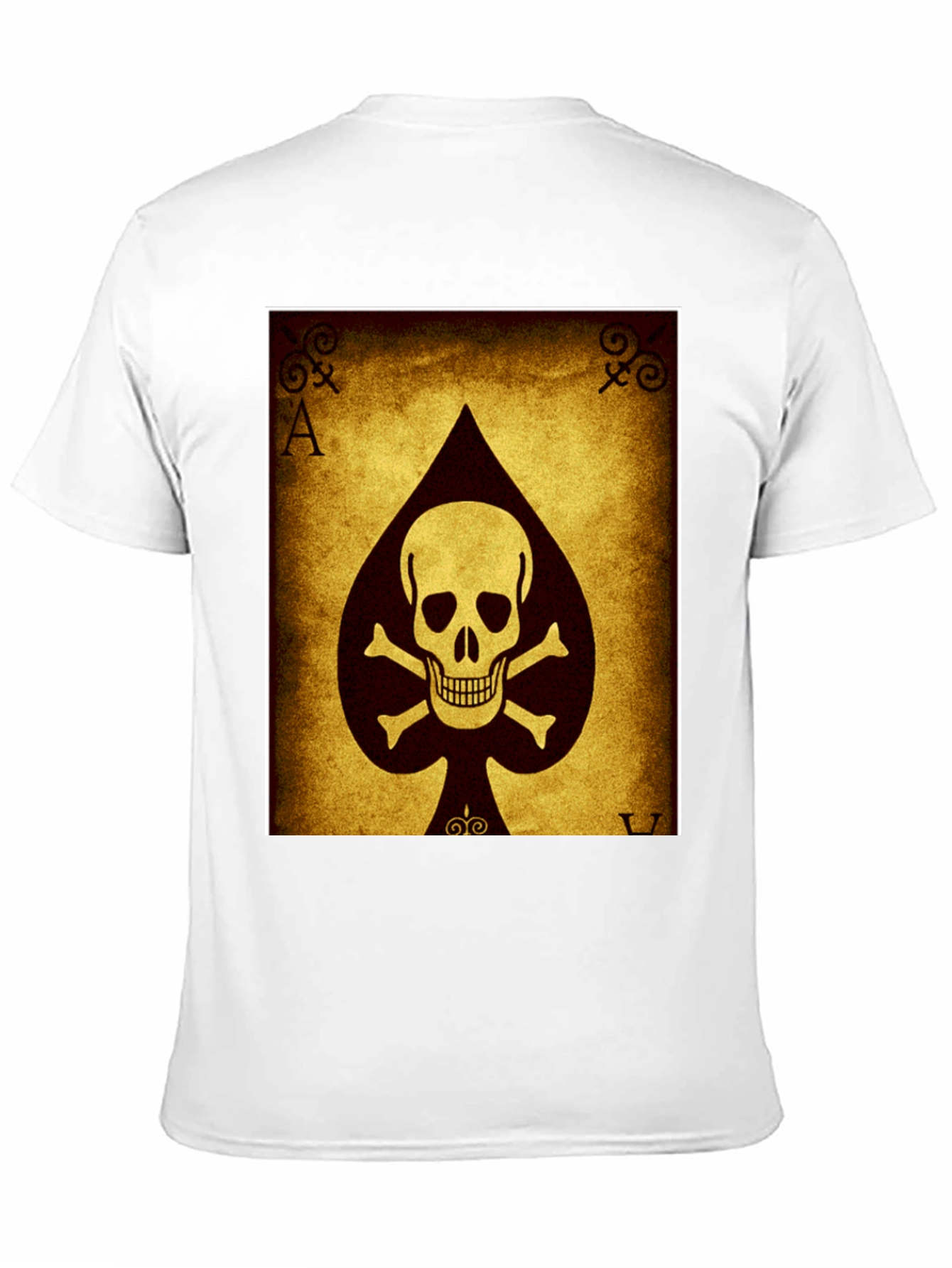 Black Ace of Spades Skull T-Shirt - Black Cotton Tee view 11