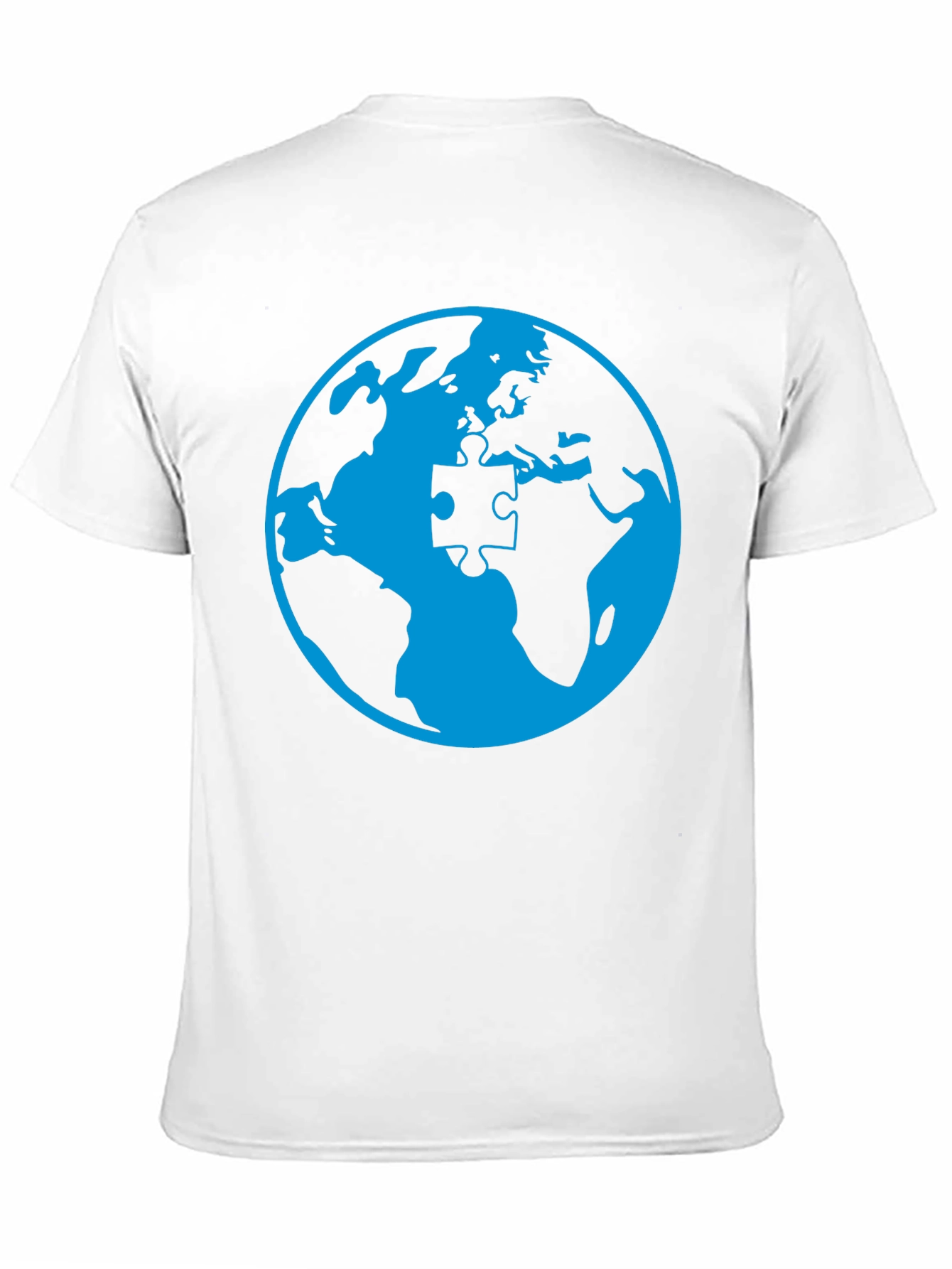 Black Autism Awareness World Puzzle Piece T-Shirt view 11